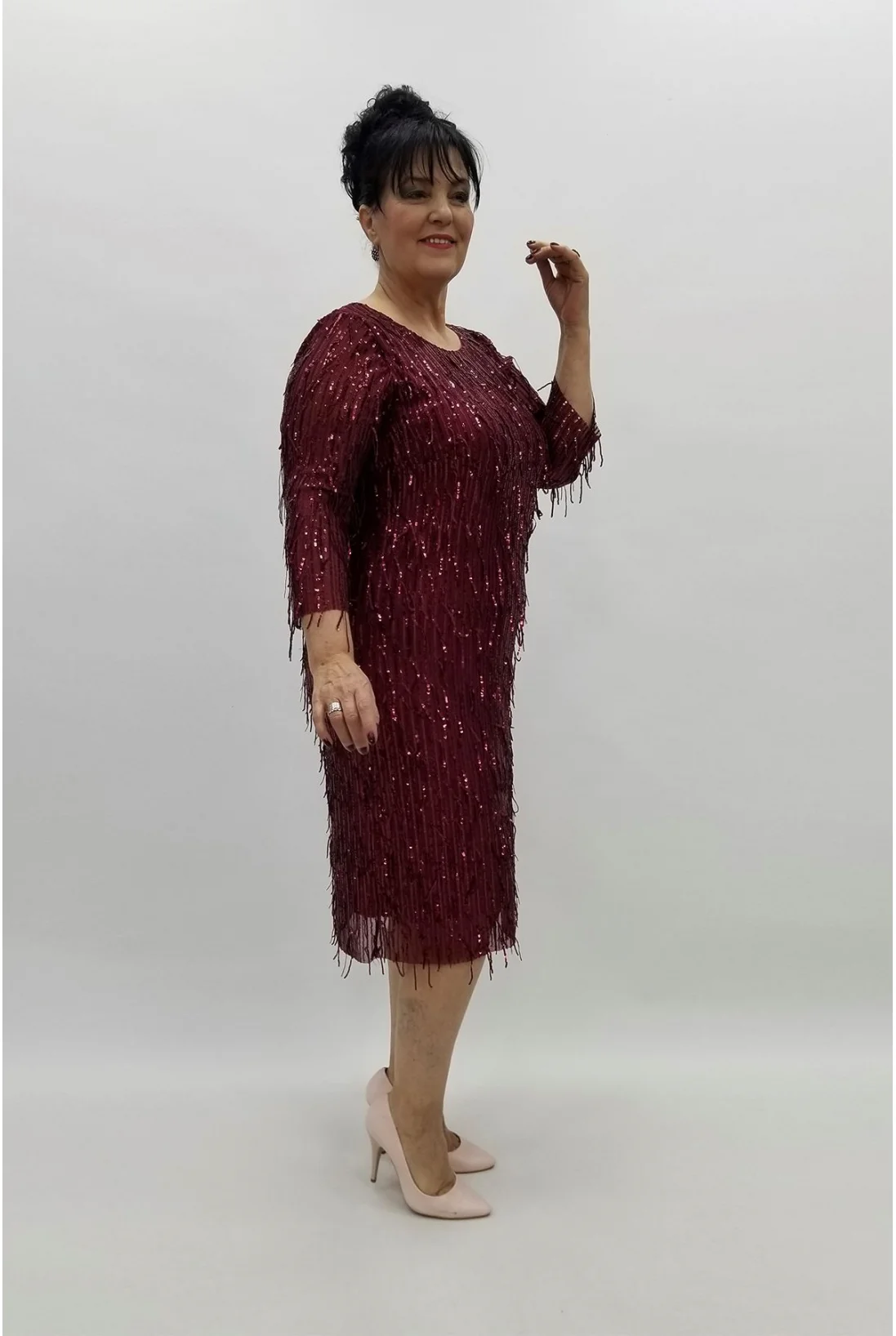 Miraggio Büyük Beden Abiye Elbise 97370 BORDO