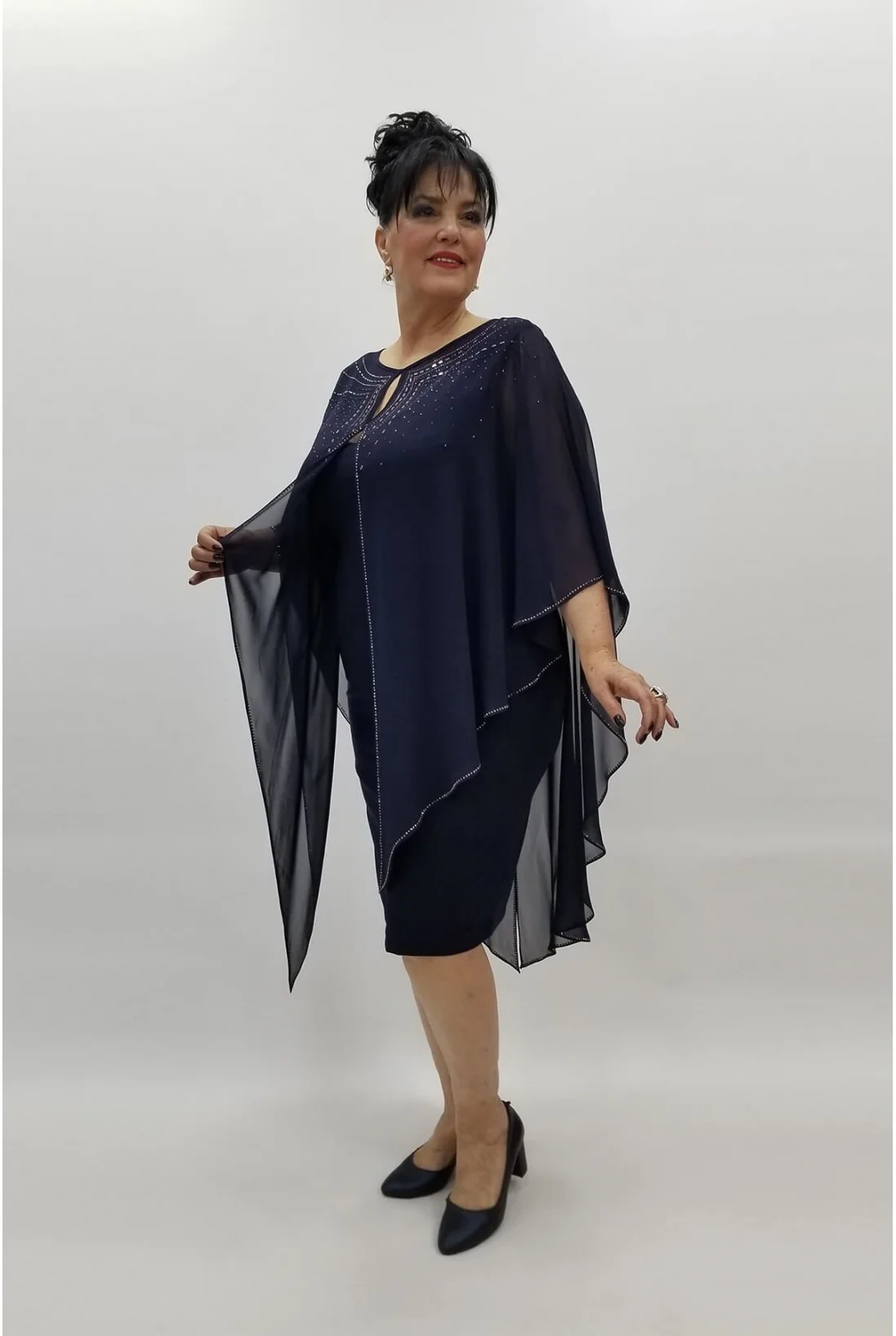 Miraggio Büyük Beden Abiye Elbise 97424 LACİVERT