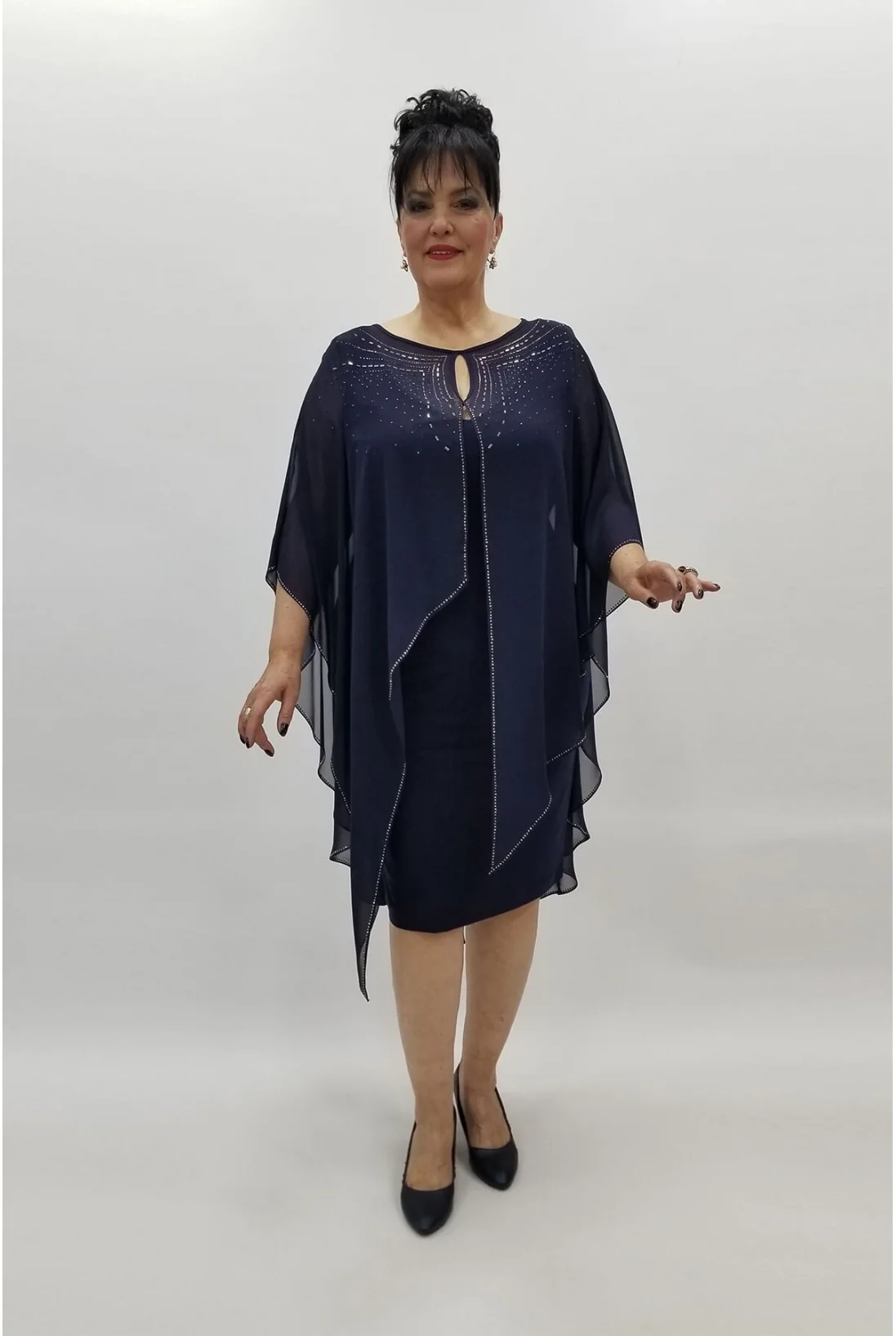 Miraggio Büyük Beden Abiye Elbise 97424 LACİVERT