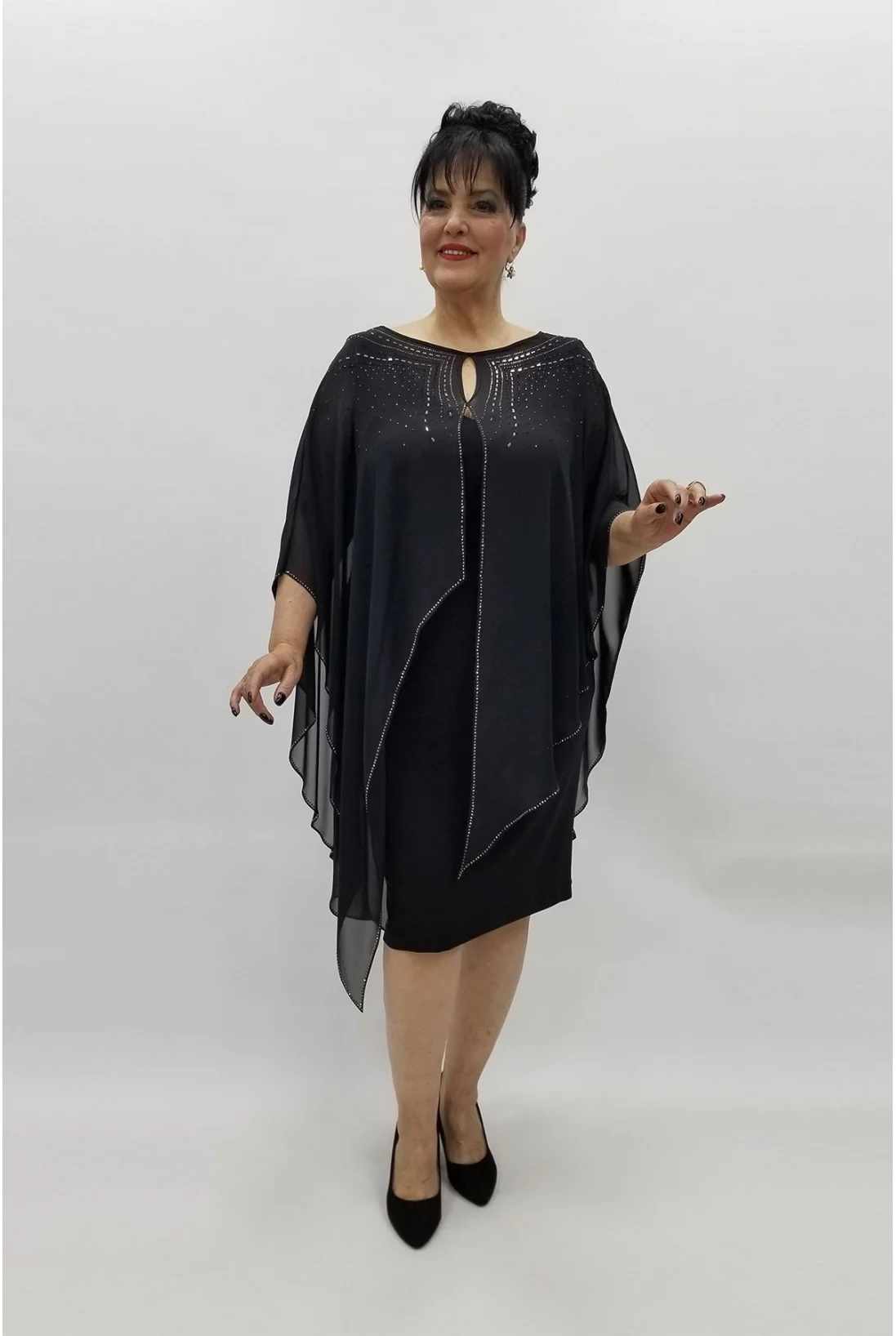 Miraggio Büyük Beden Abiye Elbise 97424 SİYAH