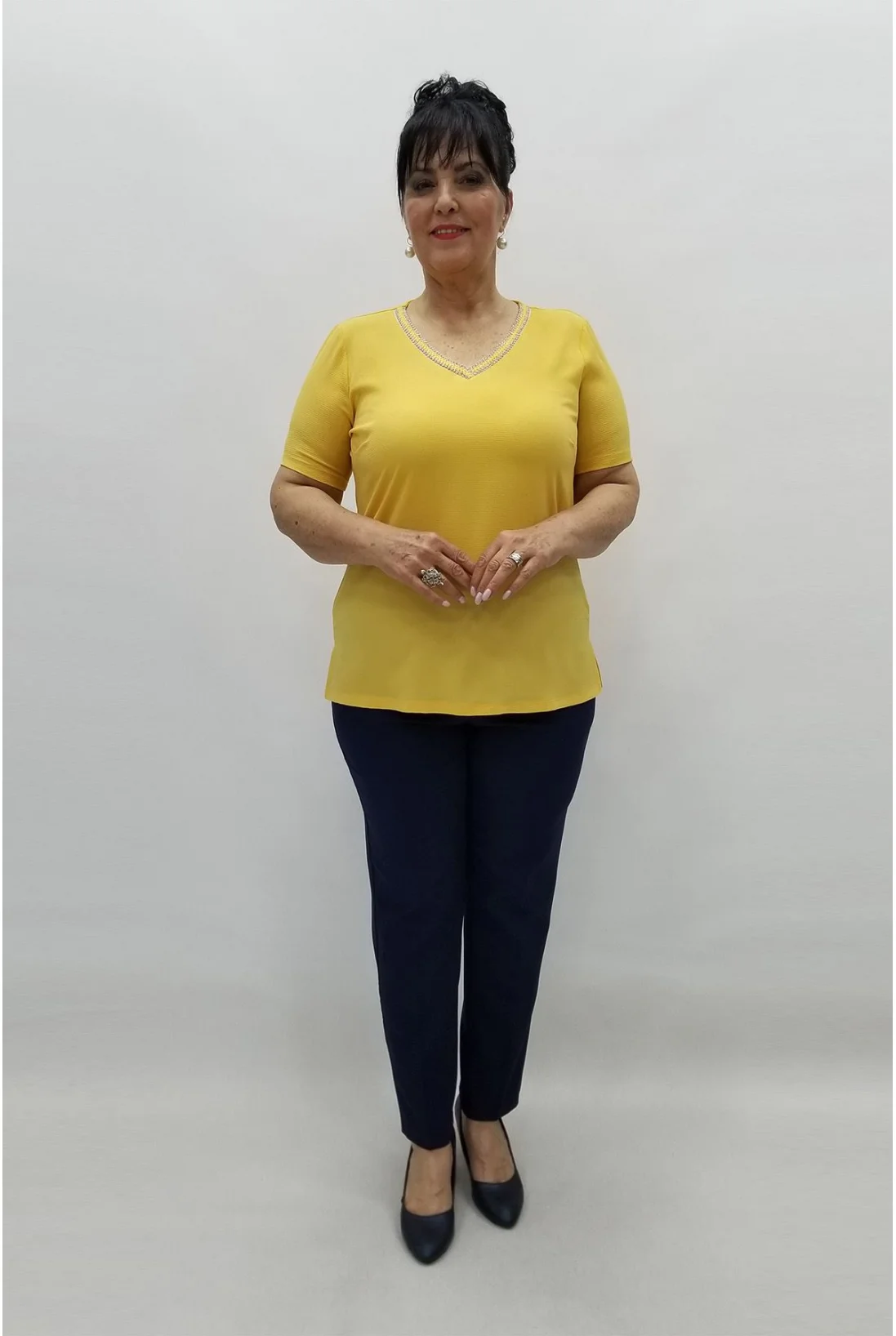 Miraggio Büyük Beden Bluz 96075 SARI