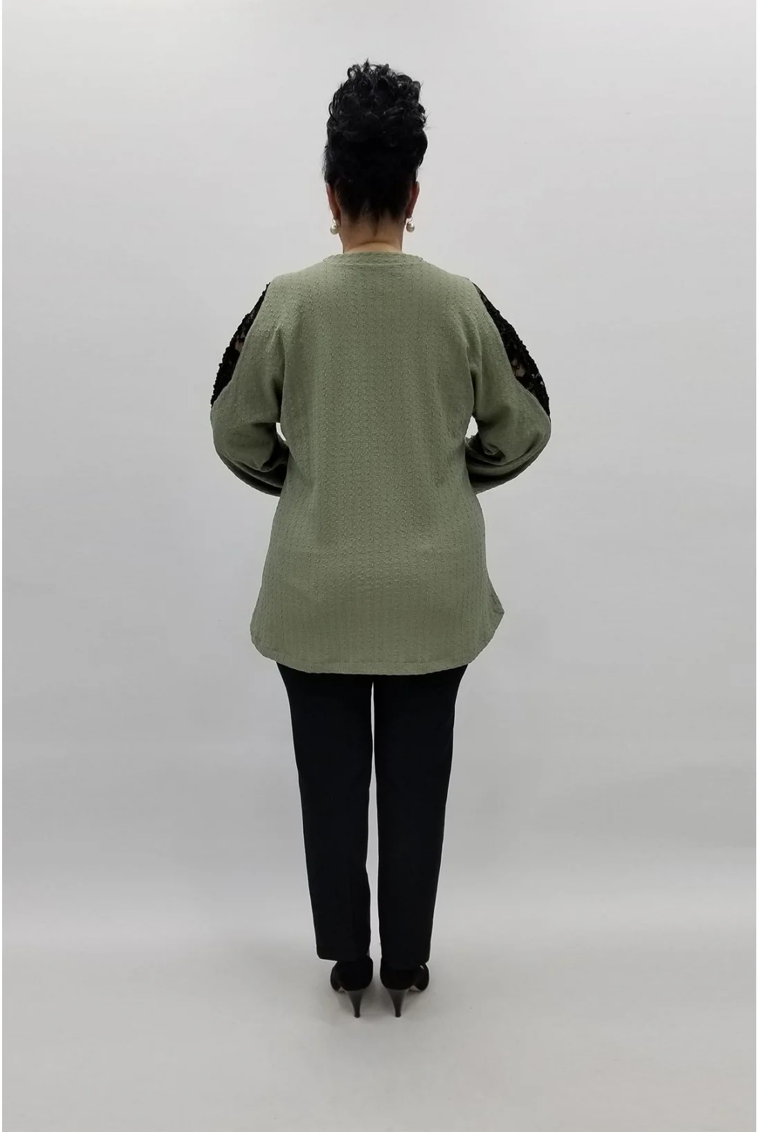 Miraggio Büyük Beden Bluz 96948 MİNT YEŞİL