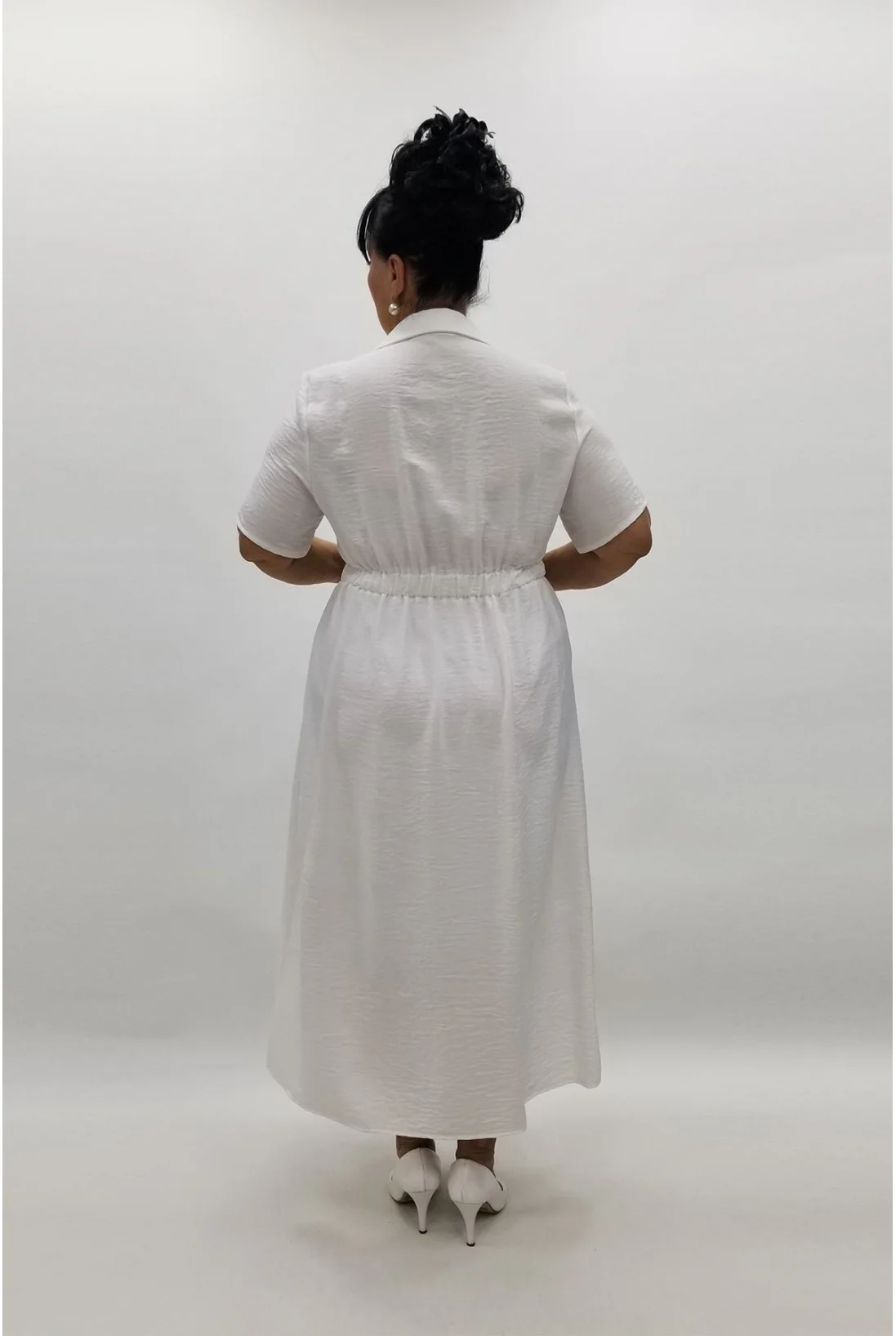 Miraggio Büyük Beden Elbise 96887 BEYAZ