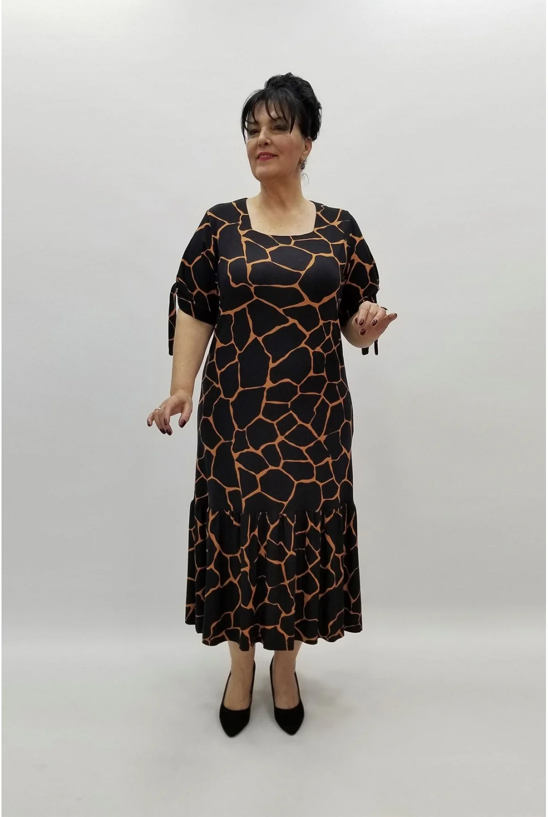 Miraggio Büyük Beden Elbise 97362 SİYAH