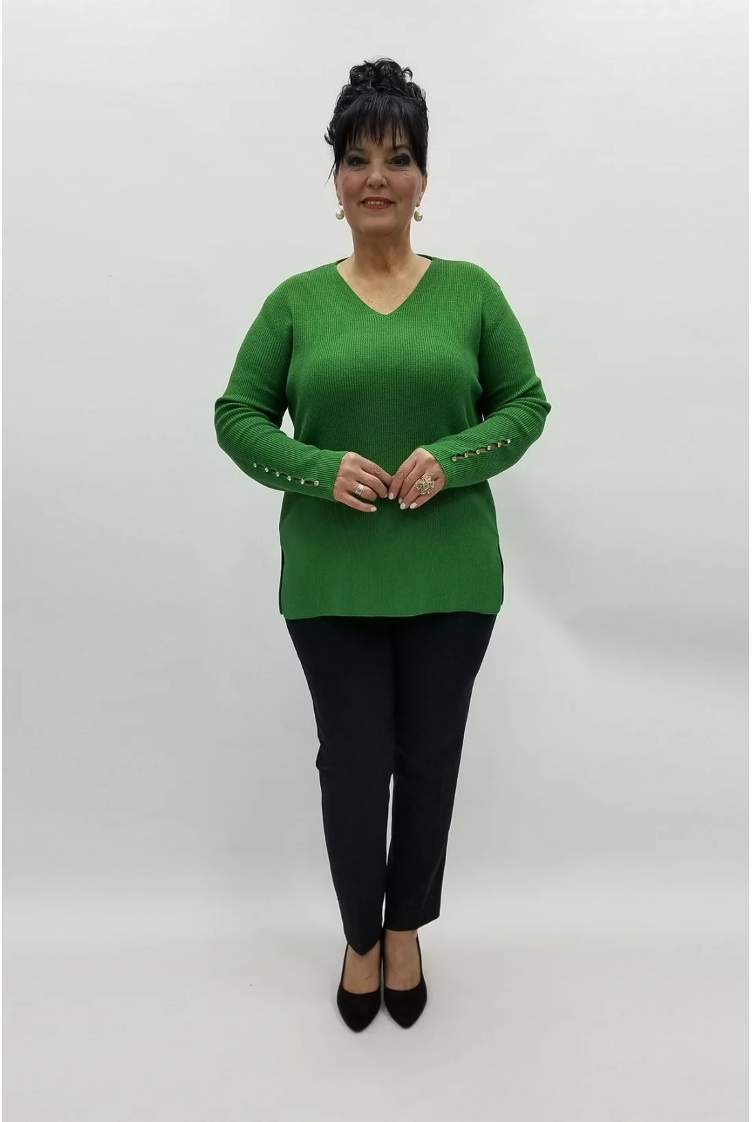 Miraggio Büyük Beden Triko 97141 YEŞİL