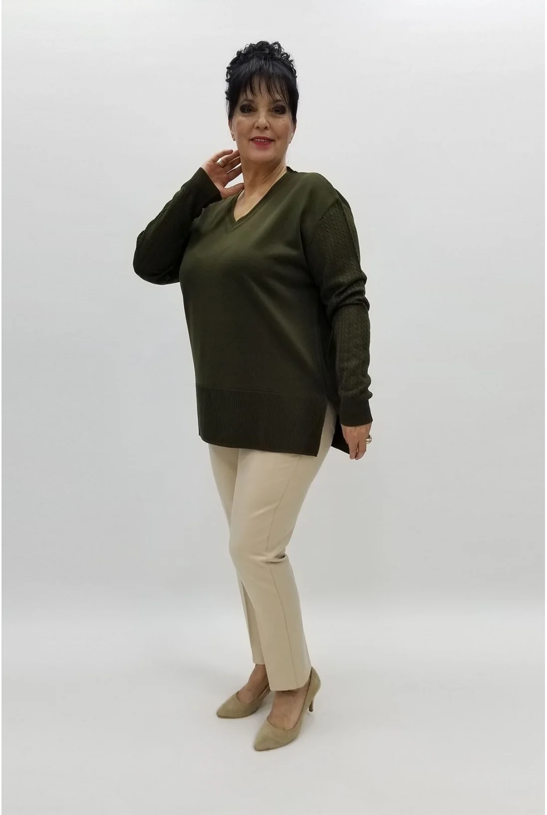 Miraggio Büyük Beden Triko 97142 HAKİ