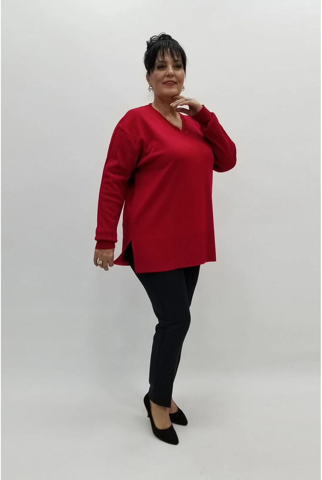 Miraggio Büyük Beden Triko 97142 KIRMIZI