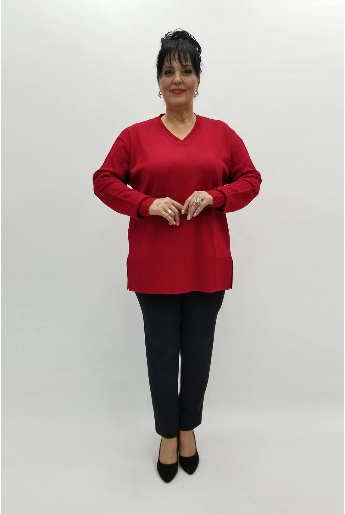 Miraggio Büyük Beden Triko 97142 KIRMIZI