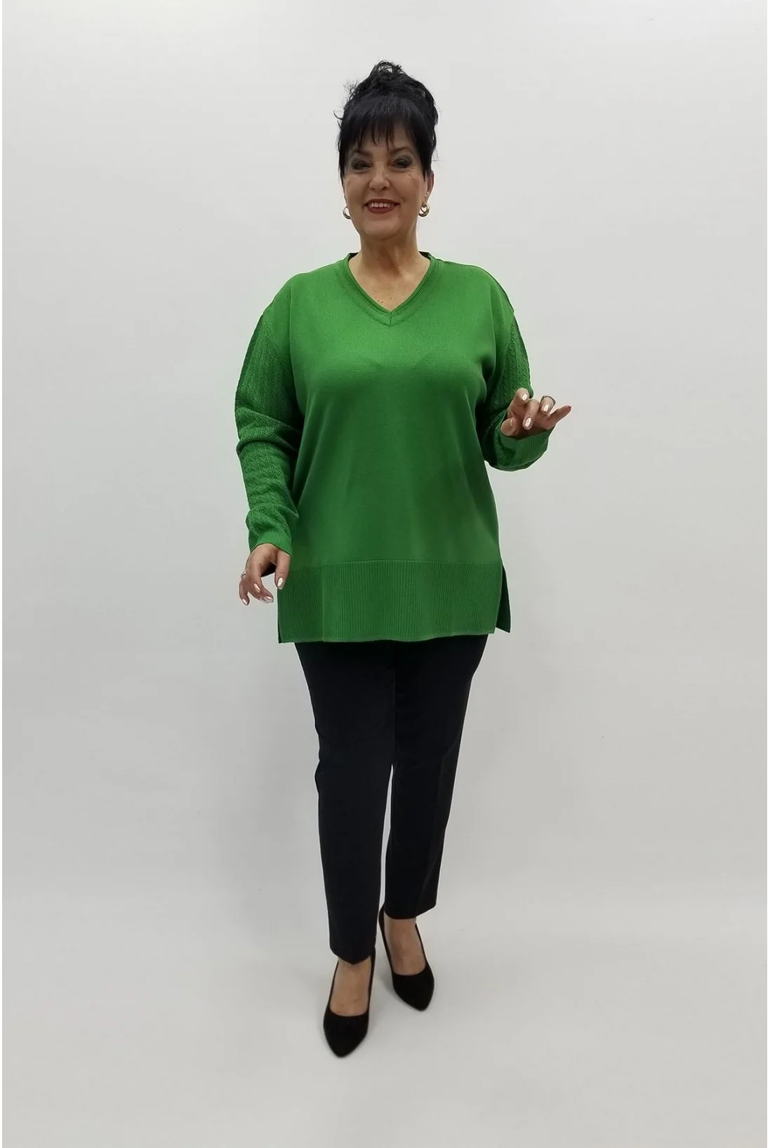 Miraggio Büyük Beden Triko 97142 YEŞİL