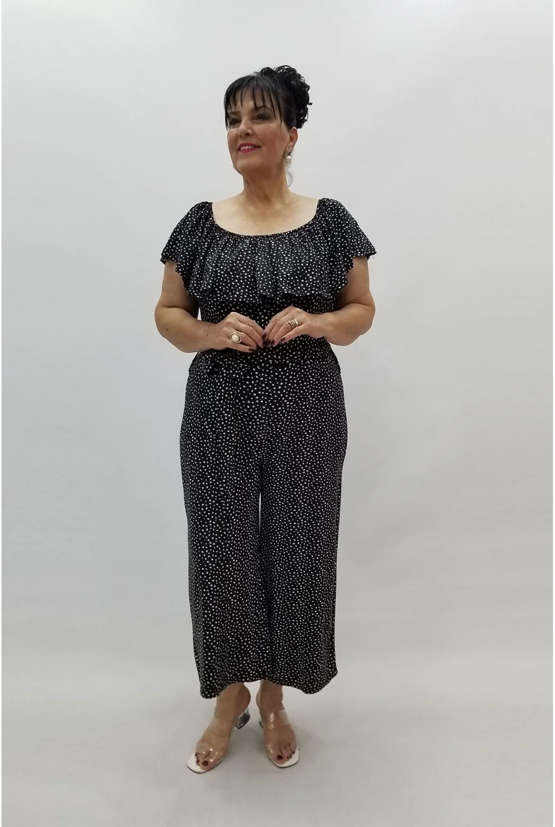 Miraggio Büyük Beden Tulum 96467 SİYAH PUAN