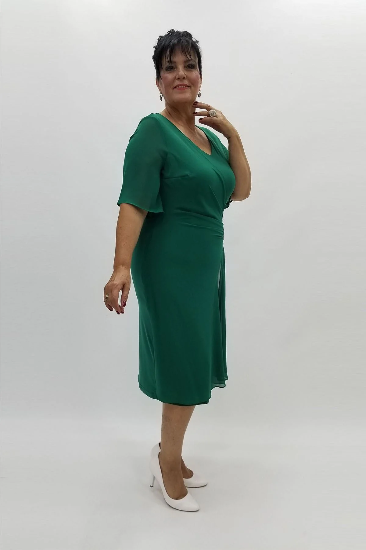 Miraggio Büyük Beden Abiye Elbise 94158 YEŞİL