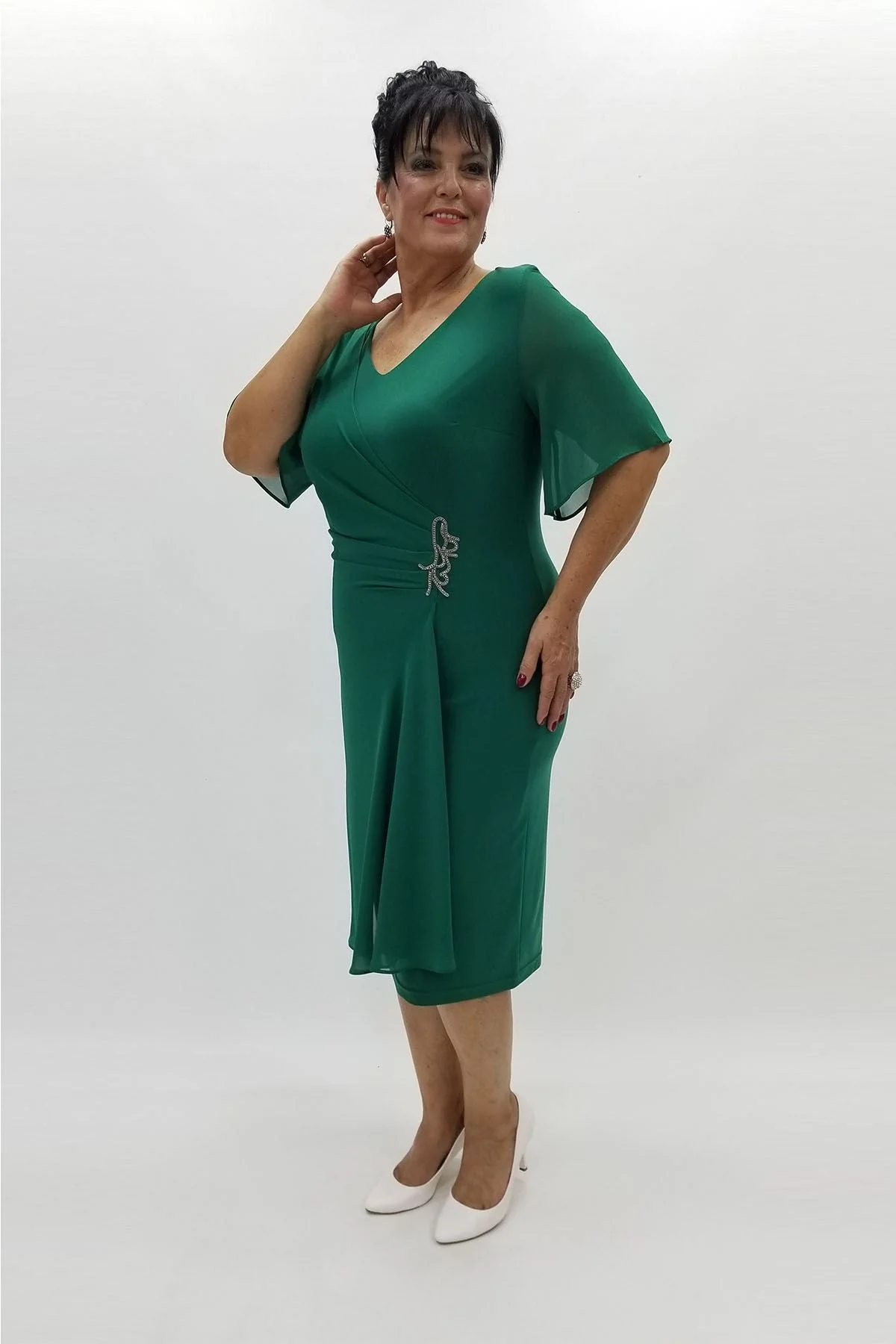 Miraggio Büyük Beden Abiye Elbise 94158 YEŞİL