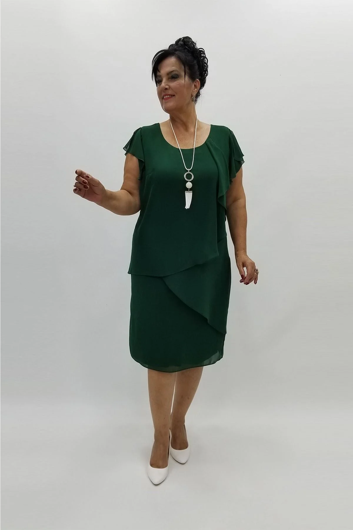Miraggio Büyük Beden Abiye Elbise 96758 YEŞİL