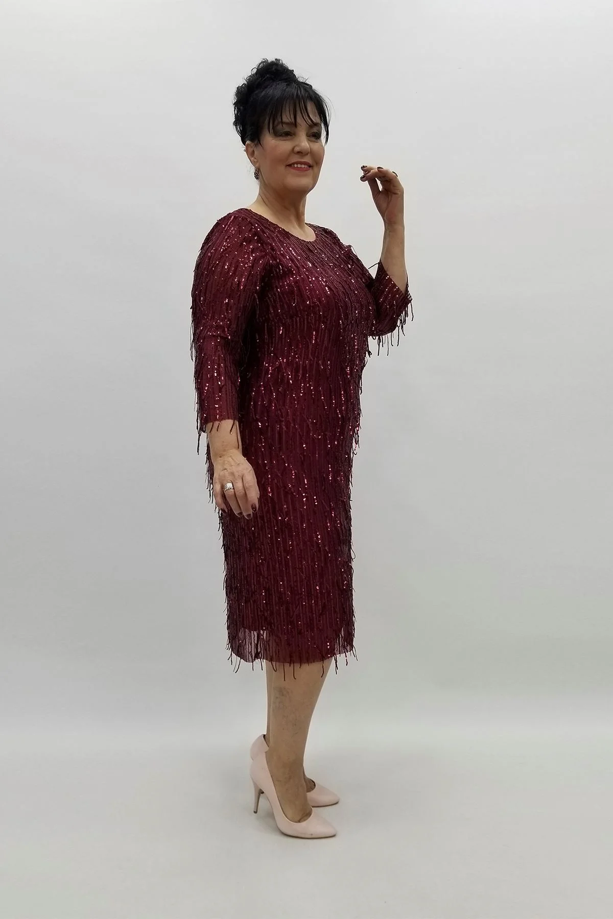 Miraggio Büyük Beden Abiye Elbise 97370 BORDO