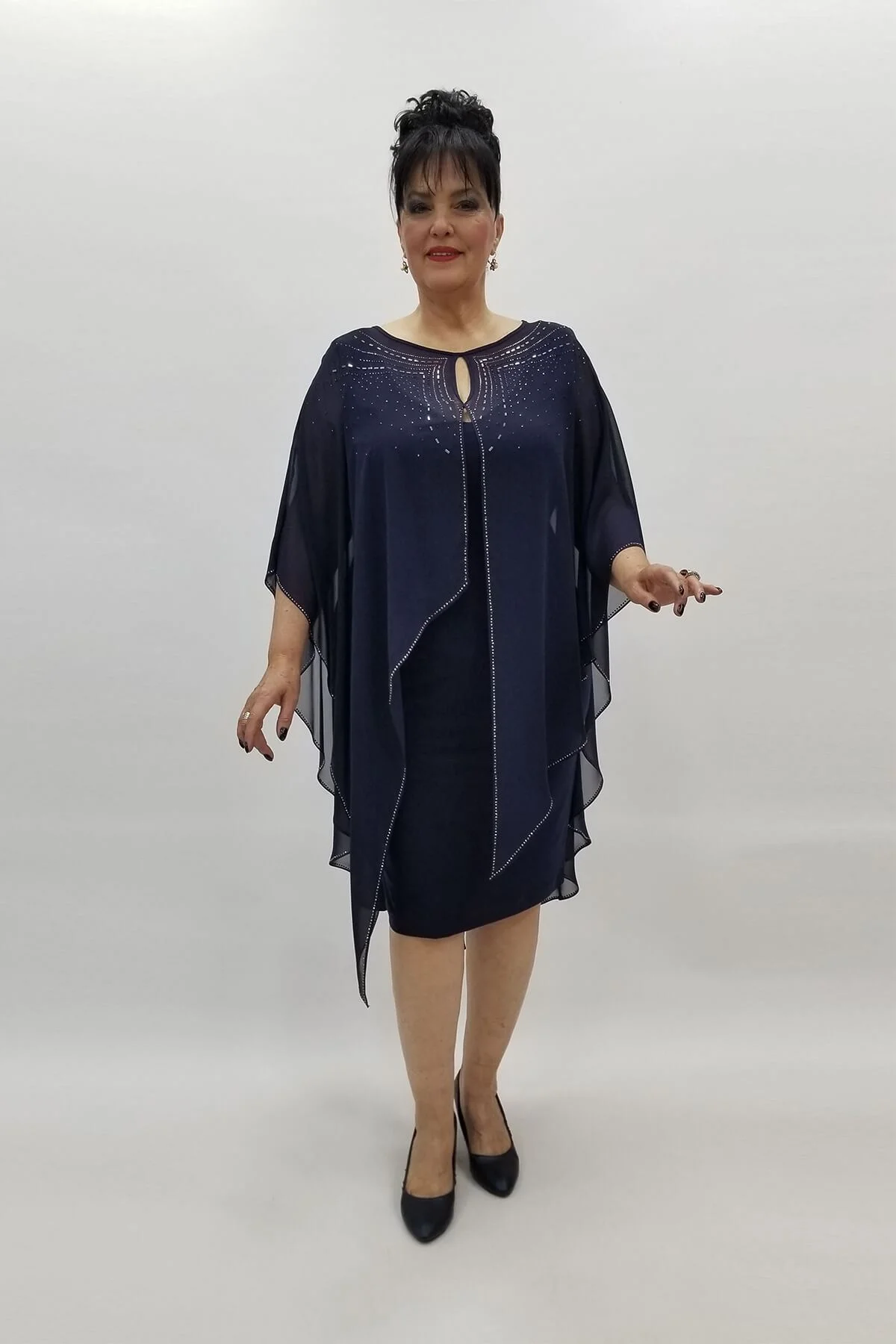 Miraggio Büyük Beden Abiye Elbise 97424 LACİVERT