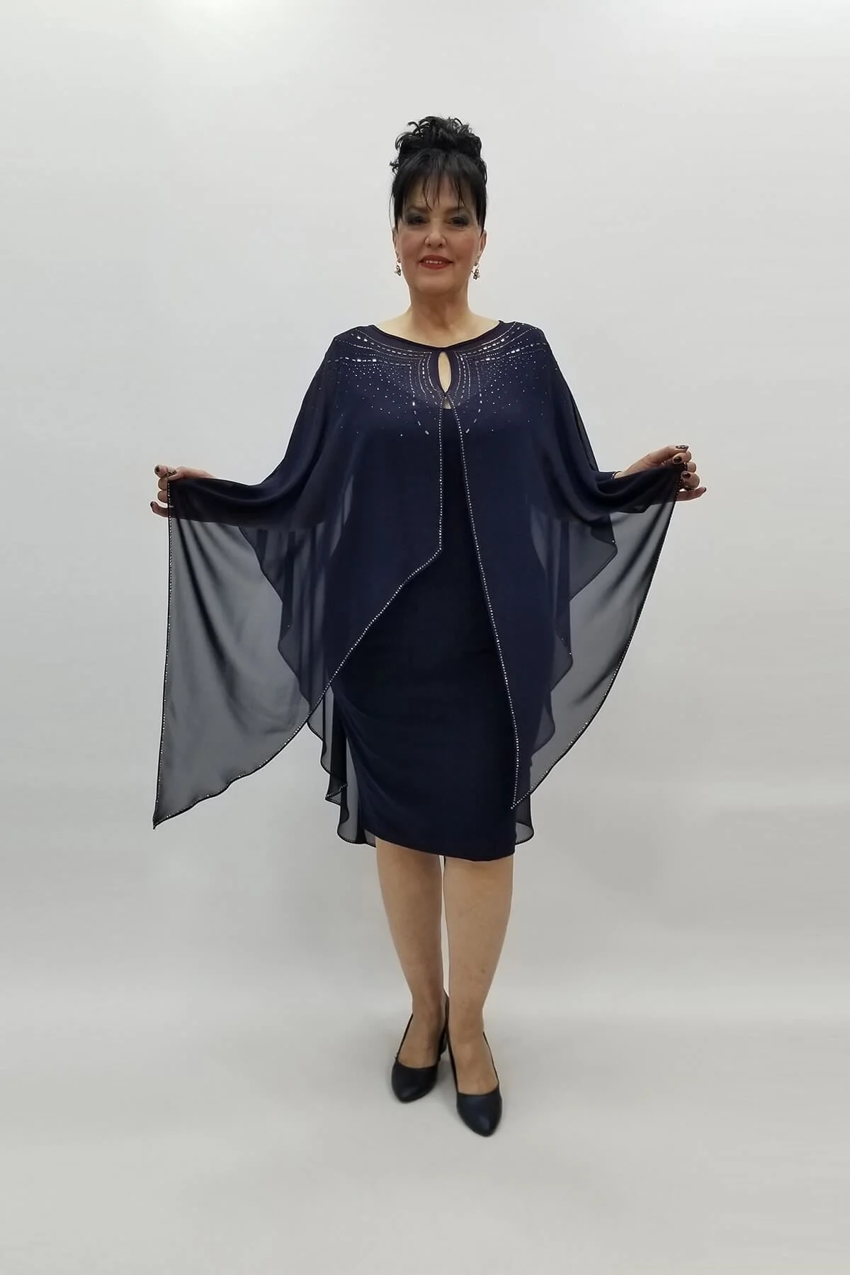 Miraggio Büyük Beden Abiye Elbise 97424 LACİVERT