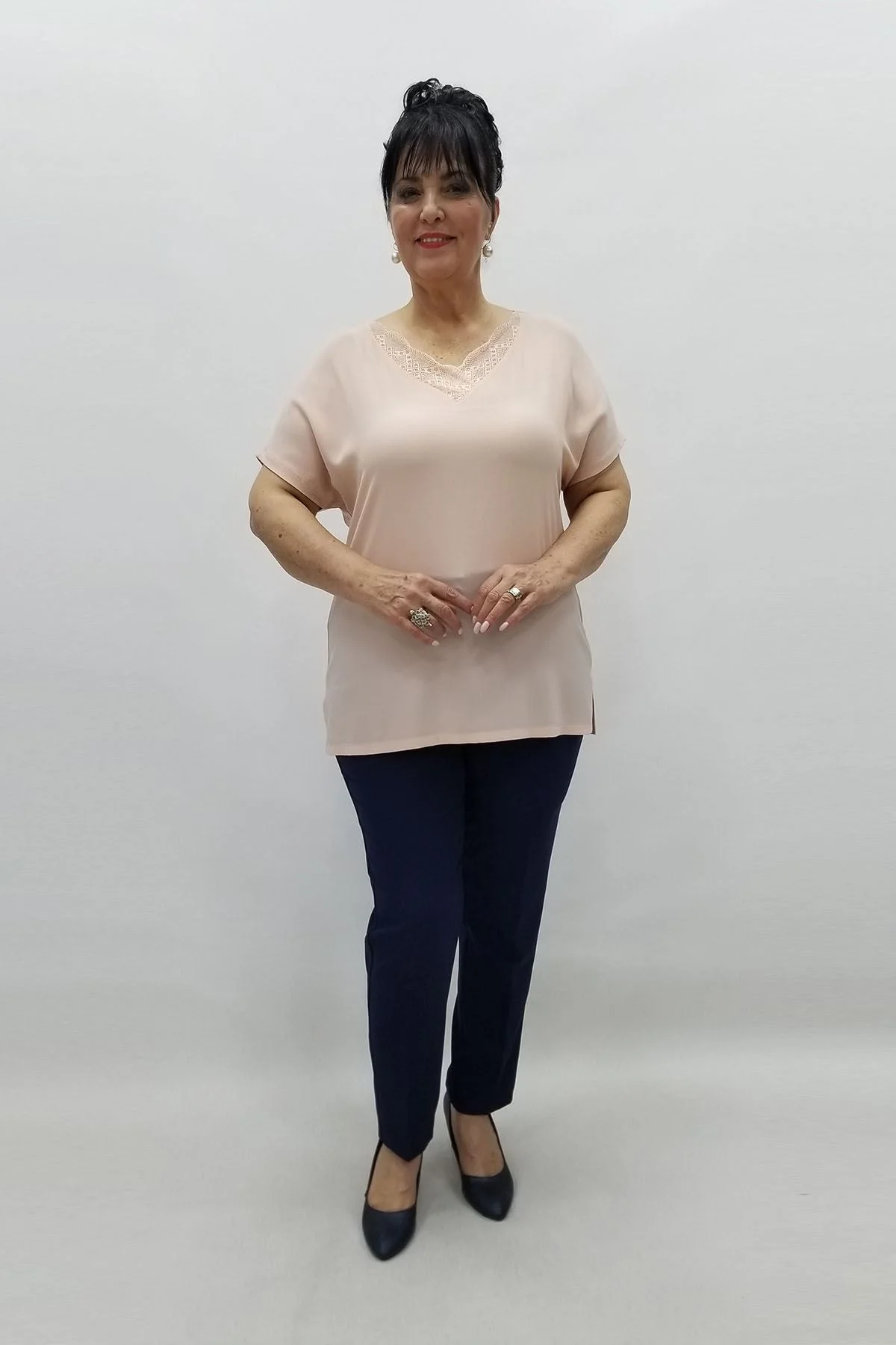 Miraggio Büyük Beden Bluz 96090 PUDRA