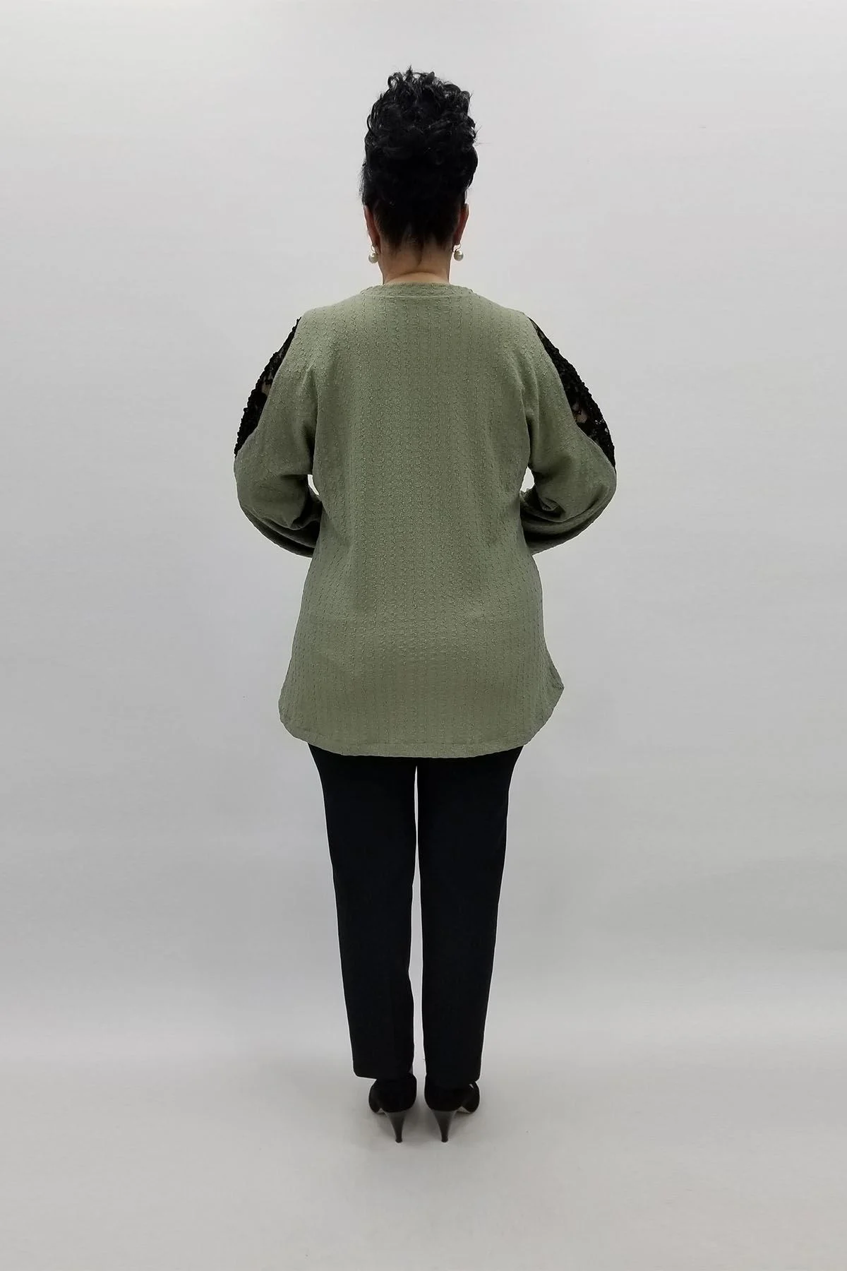 Miraggio Büyük Beden Bluz 96948 MİNT YEŞİL