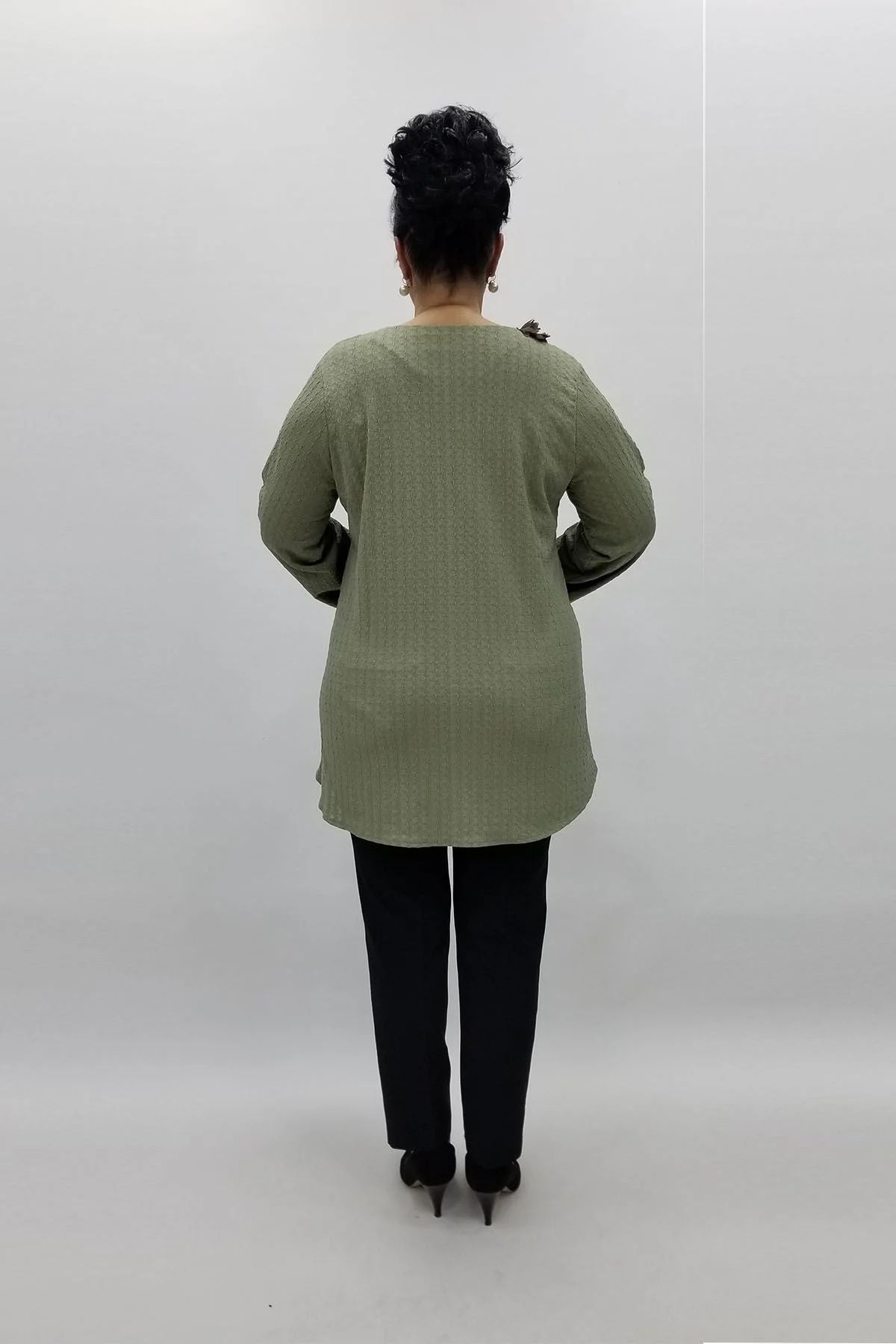 Miraggio Büyük Beden Bluz 97101 MİNT YEŞİL