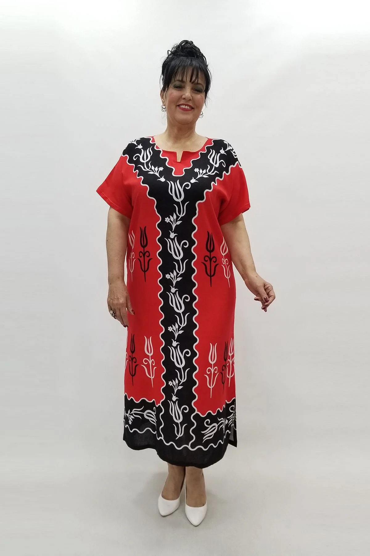 Miraggio Büyük Beden Elbise 95956 KIRMIZI