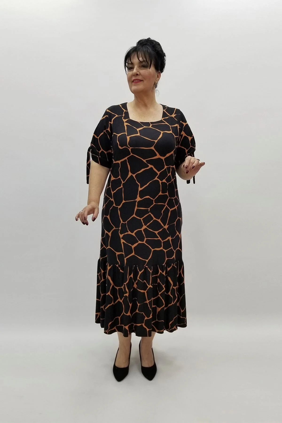 Miraggio Büyük Beden Elbise 97362 SİYAH