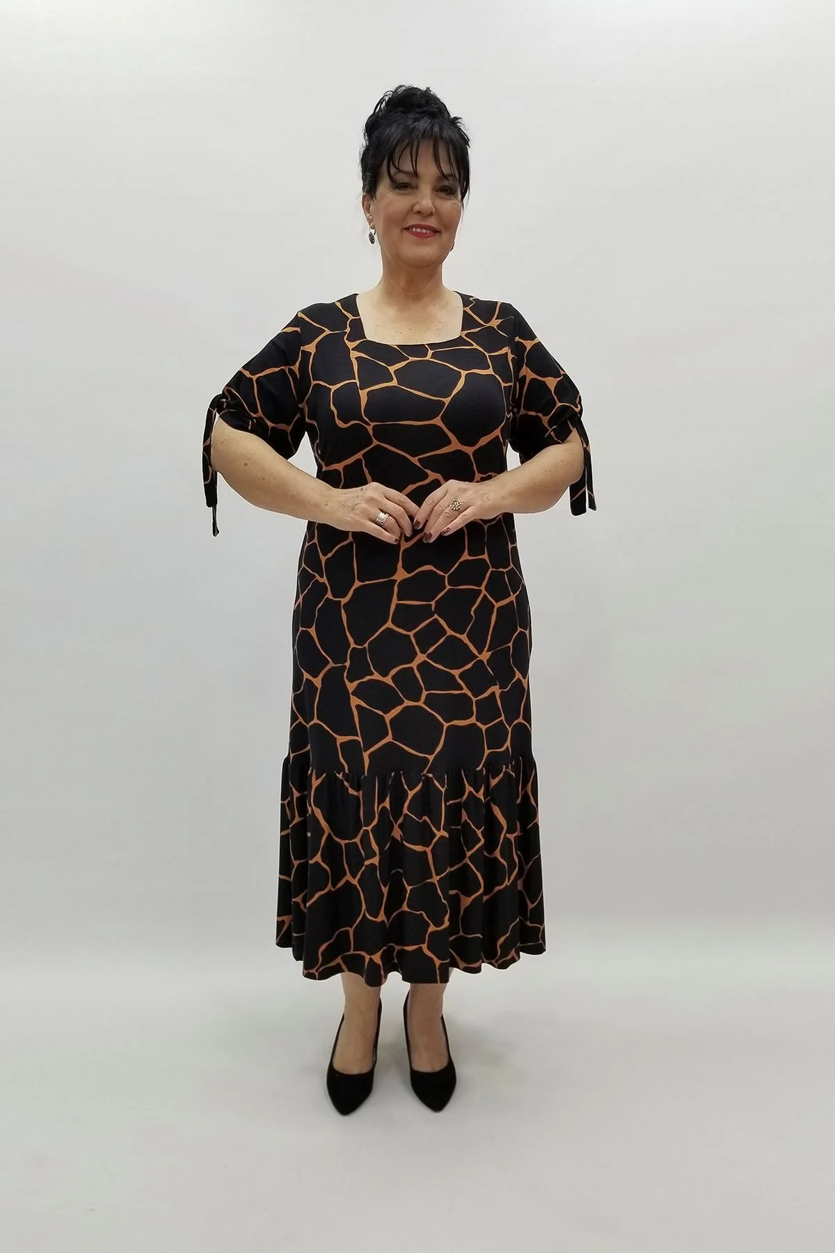 Miraggio Büyük Beden Elbise 97362 SİYAH