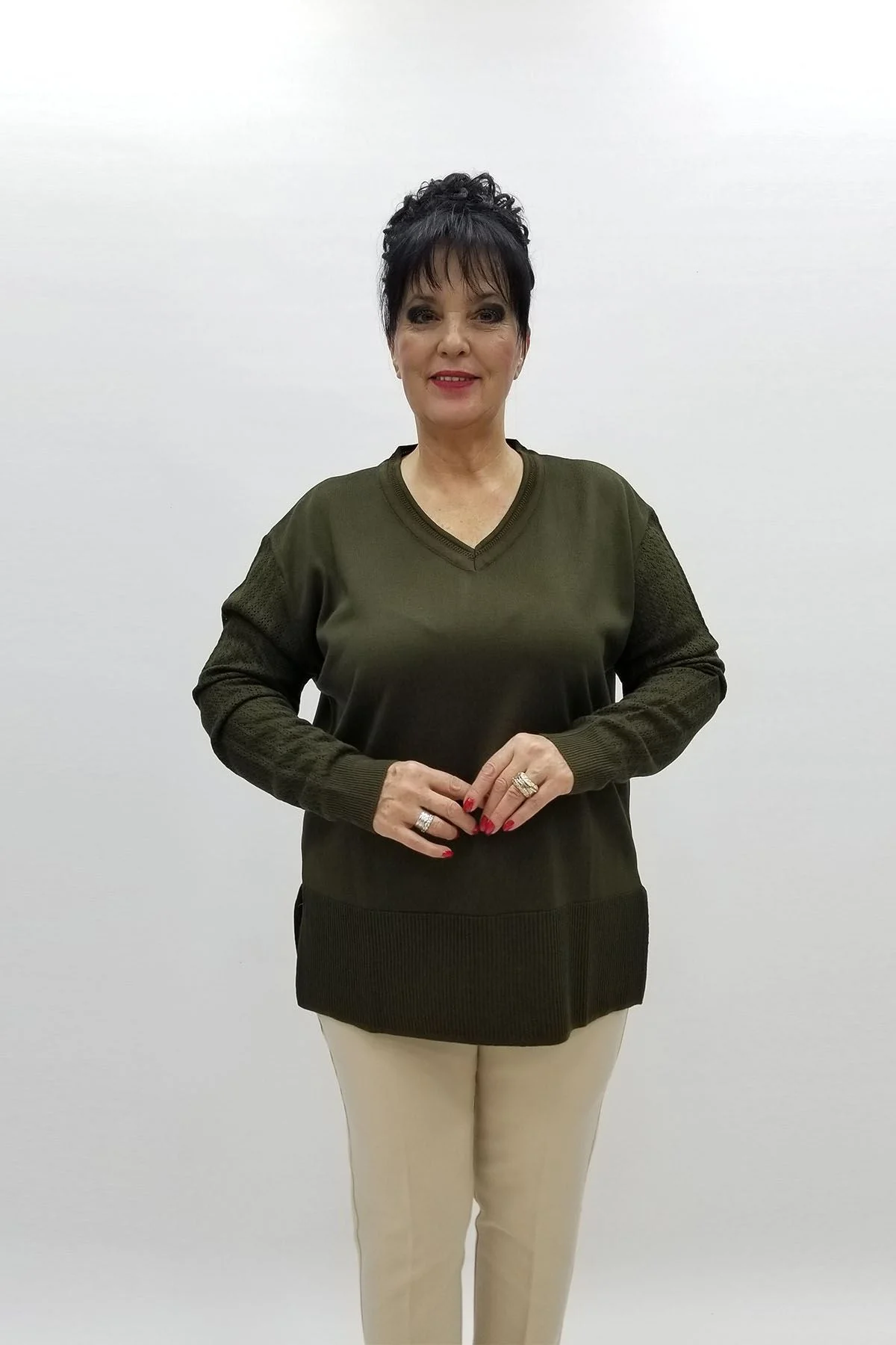 Miraggio Büyük Beden Triko 97142 HAKİ