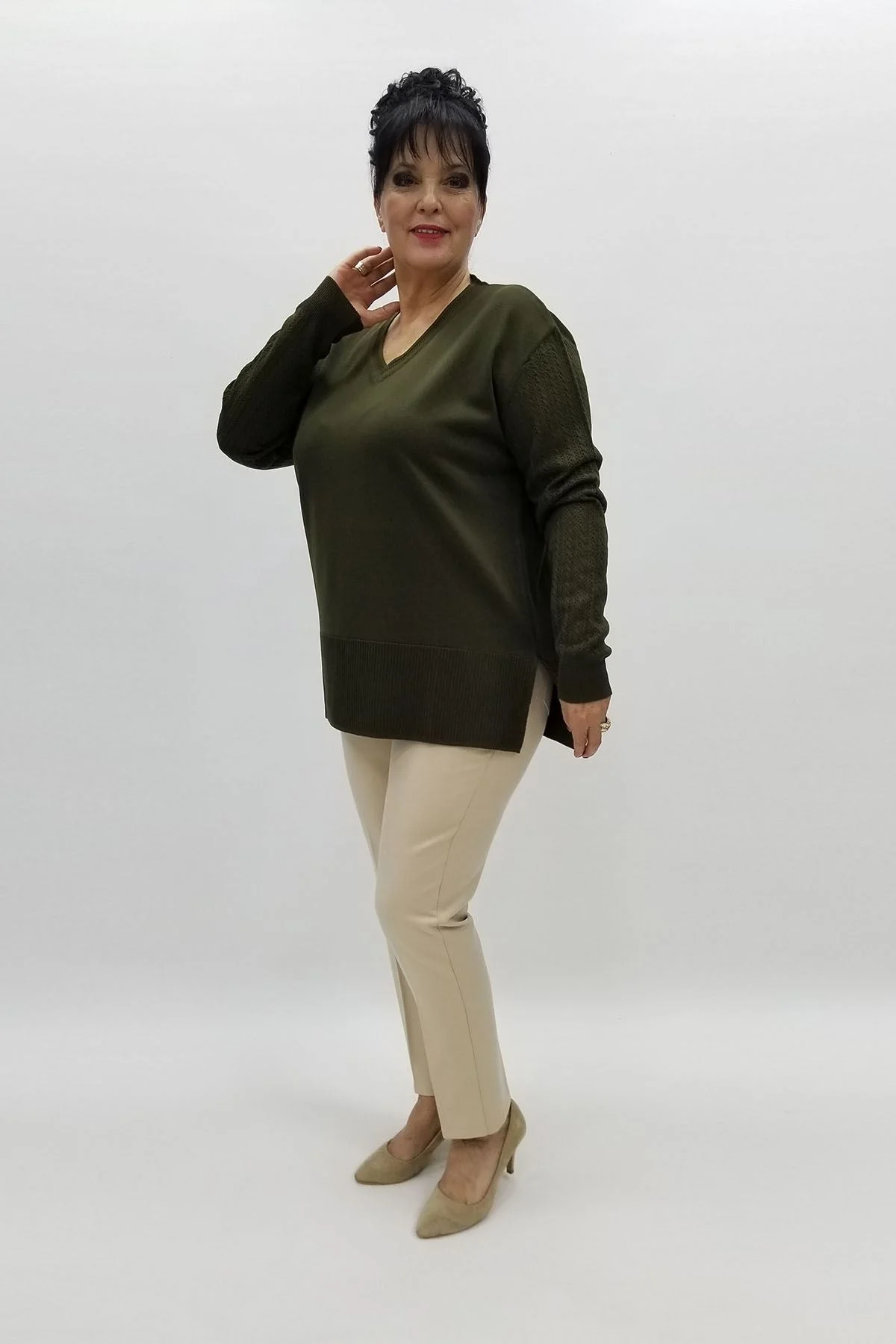 Miraggio Büyük Beden Triko 97142 HAKİ