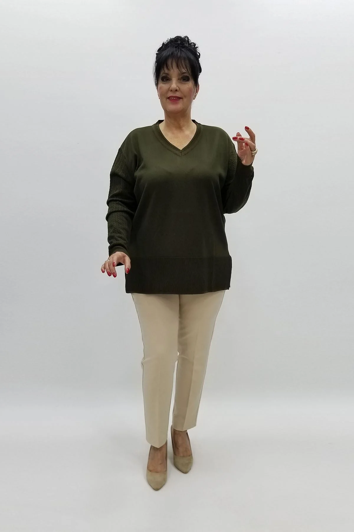 Miraggio Büyük Beden Triko 97142 HAKİ