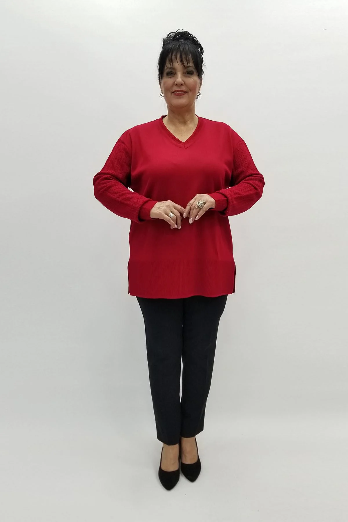 Miraggio Büyük Beden Triko 97142 KIRMIZI