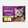 Whiskas Pure Delight Dilimli Seçim Tavuklu ve Somonlu Poşet Yaş Kedi Maması 4x85g