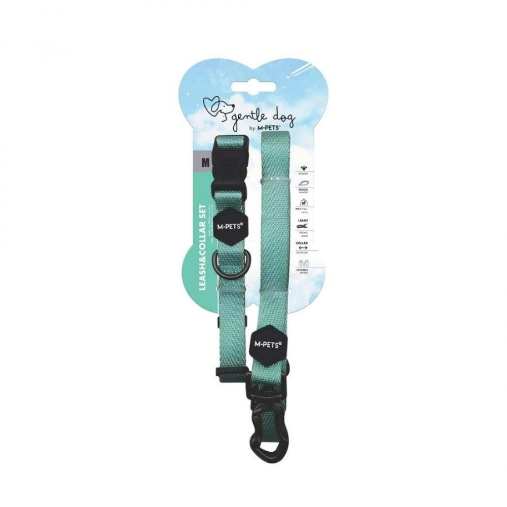 M-Pets Gentle Dog Boyun Tasması Ve Gezdirme Set (M) Green