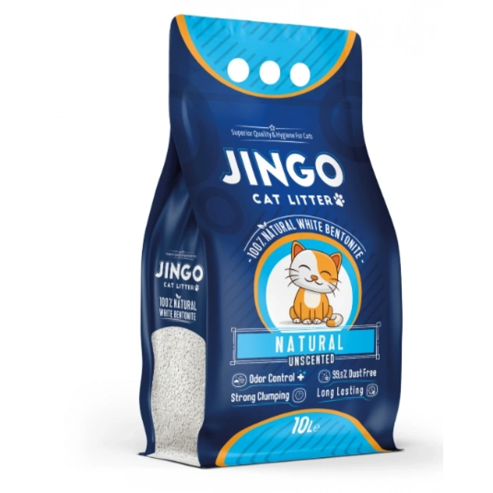 Jingo Naturel İnce Taneli Topaklanan 10 Lt Kedi Kumu