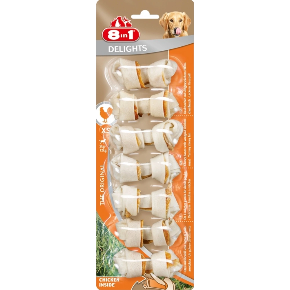 8IN1 Delights Bones Köpek Ödül Kemiği Tavuklu XS 84gr