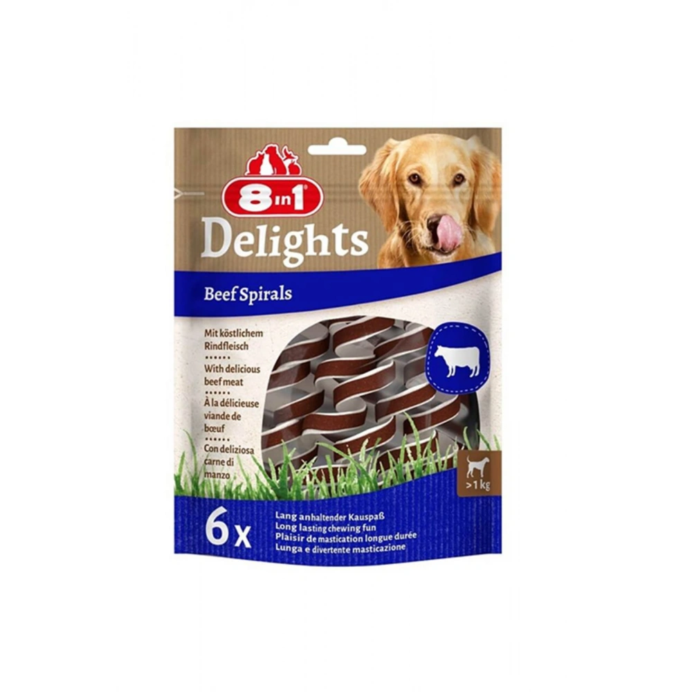 8IN1 Delights Spirals Köpek Ödül Maması - Sığır Etli 60gr