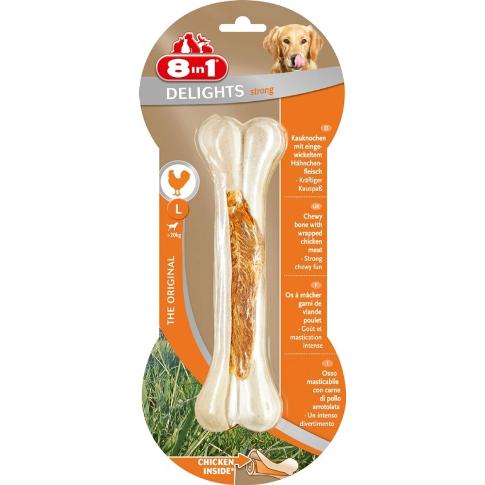 8IN1 Delights Strong Köpek Ödül Kemiği Tavuklu L 130gr