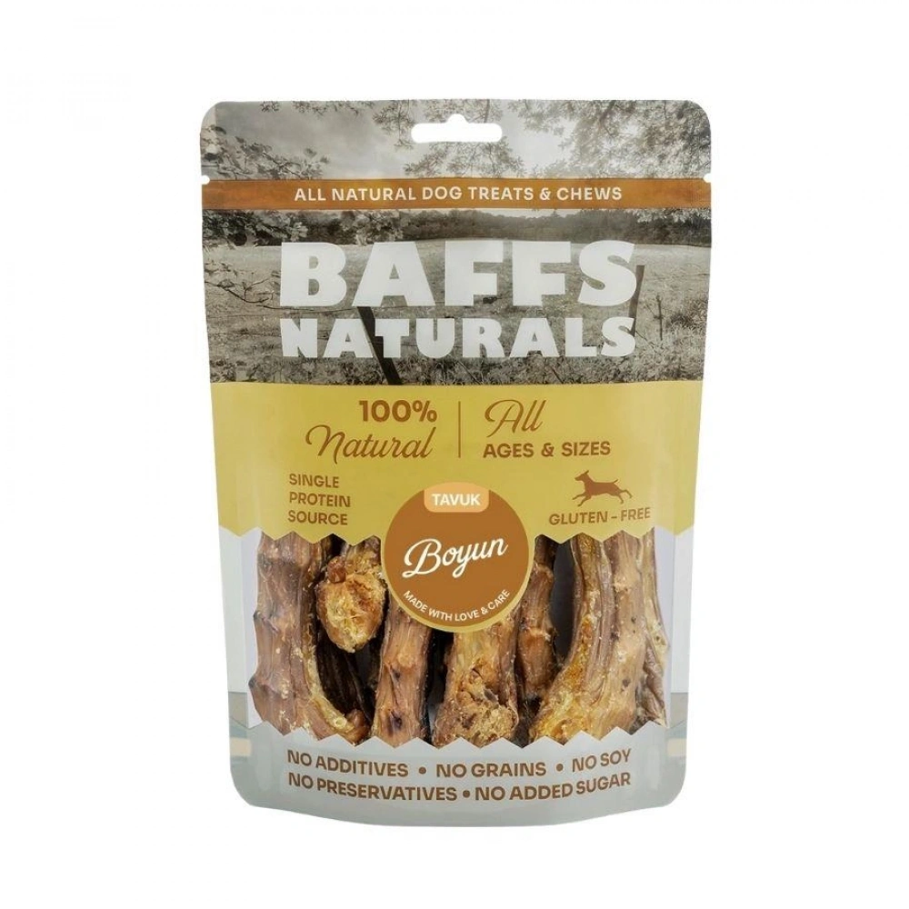 Baffs Naturals Organik Tavuk Boyun 100 gr Köpek Ödül Maması