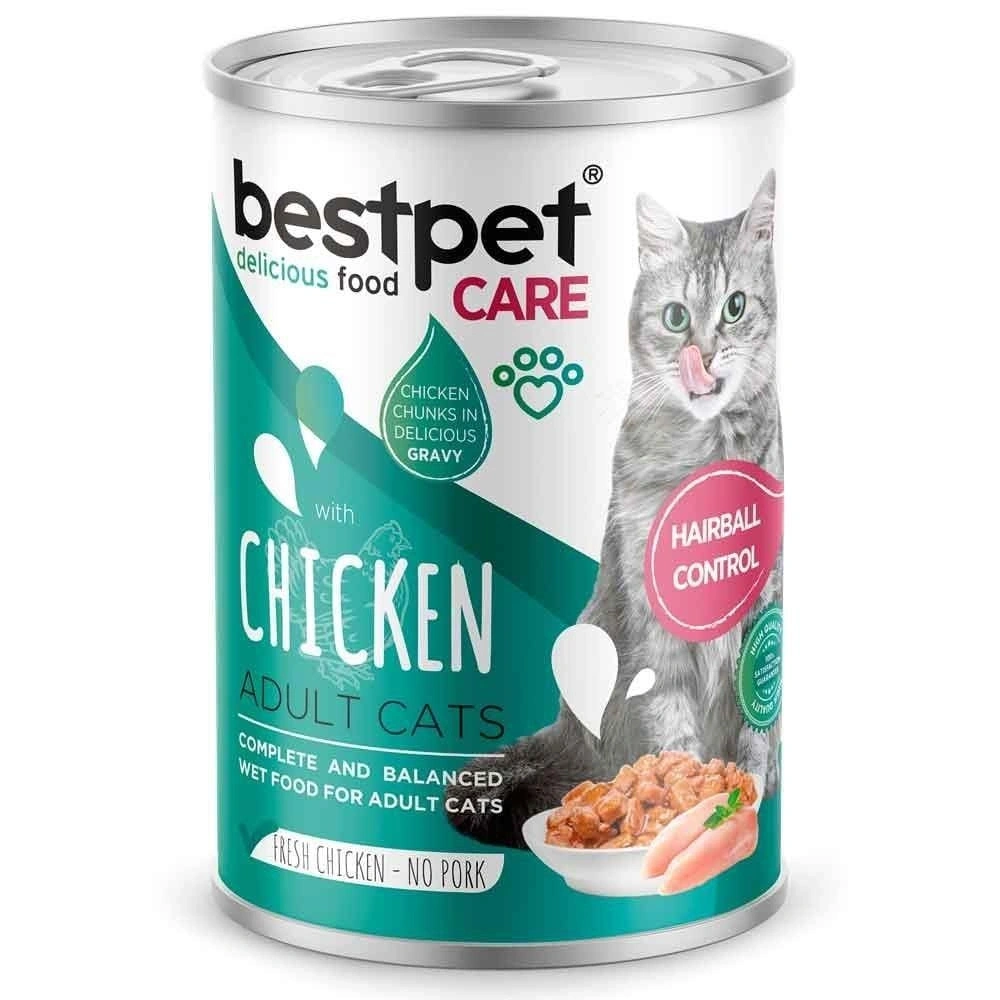 Bestpet Care Hairball Control Sos İçinde Parça Tavuklu 400 gr Yetişkin Konserve Kedi Maması