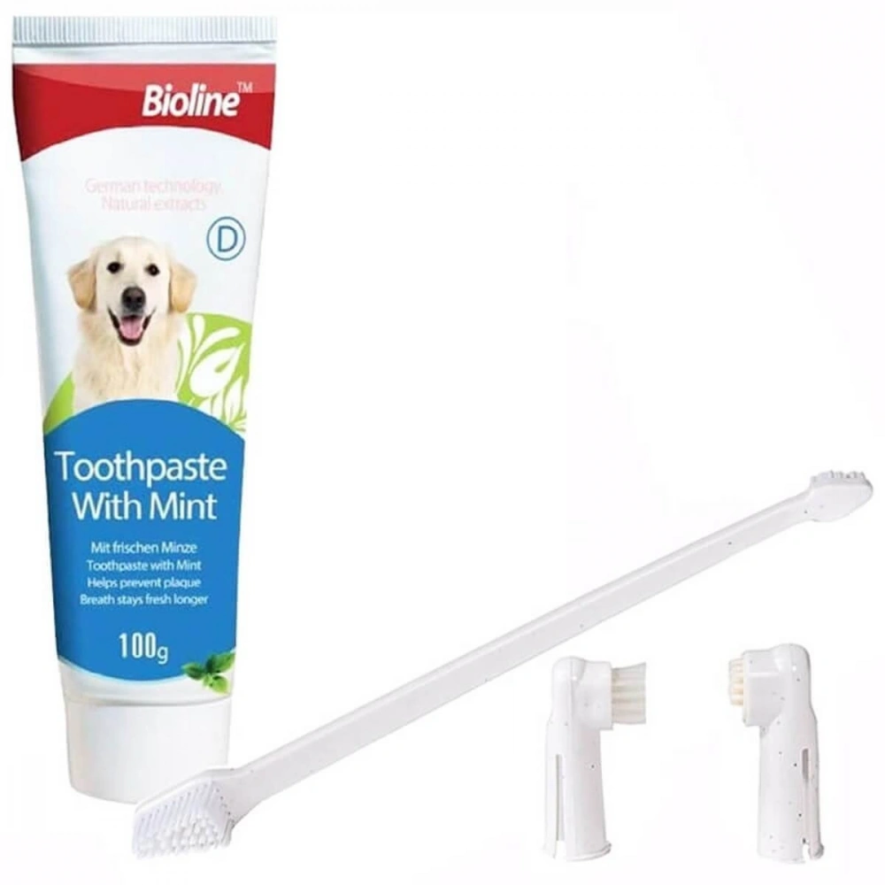Bioline Nane Aromalı 100 gr Köpek Ağız Bakım Seti