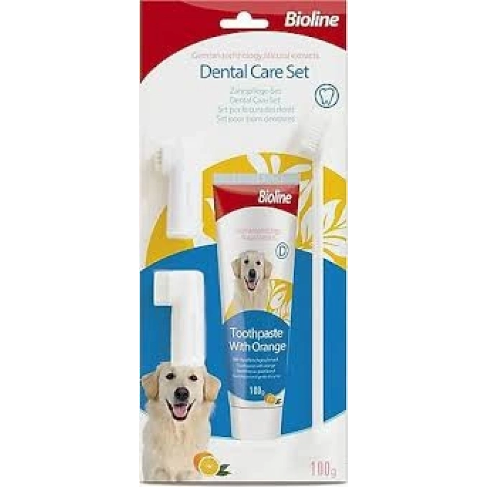 Bioline Portakal Aromalı Köpek Ağız Bakım Seti 100gr