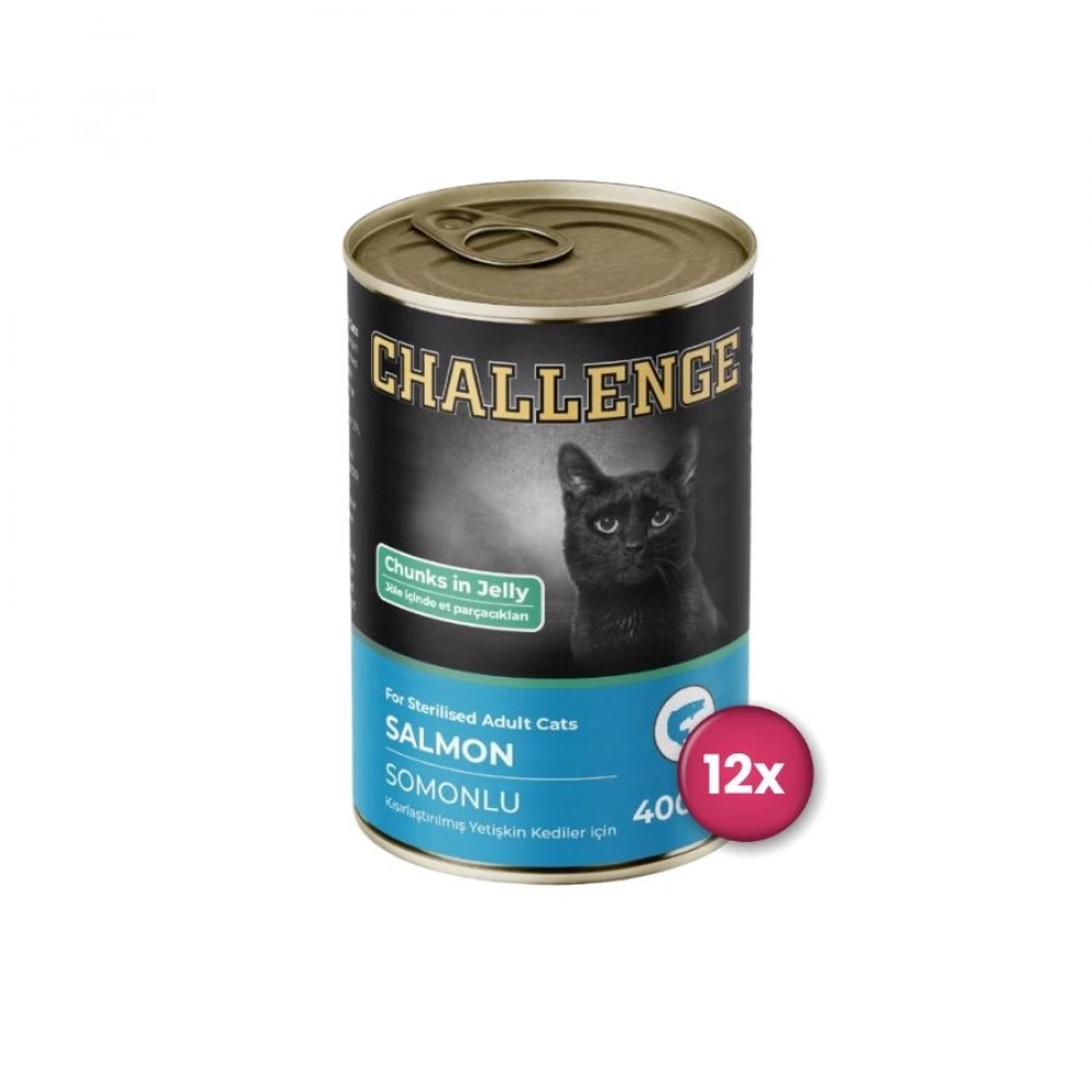 Challenge Somonlu 400 gr Kısırlaştırılmış Yetişkin Konserve Kedi Maması