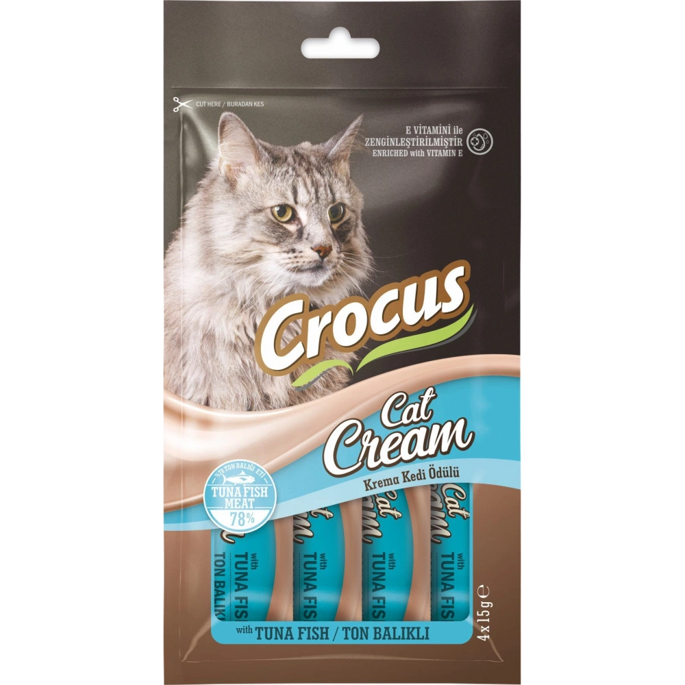 Crocus Ton Balıklı 4x15 gr Krema Kedi Ödül Maması
