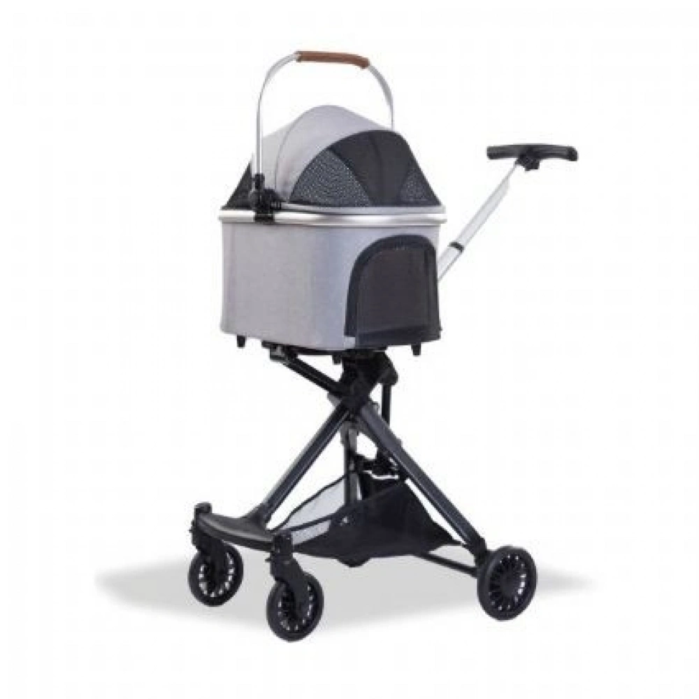EuroDog Katlanabilir Köpek Arabası Gri 83x48,5x110 Cm
