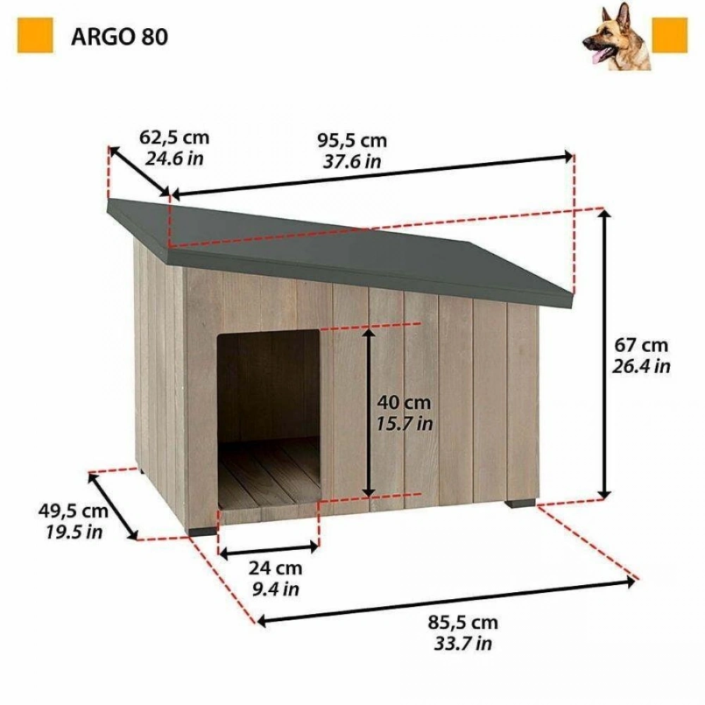 Ferplast Argo 80 Ahşap Köpek Kulübesi