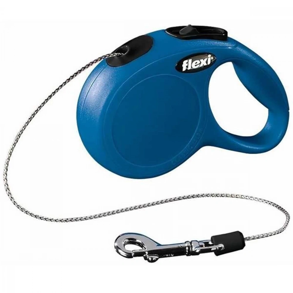 Flexi New Classic İp Otomatik Köpek Gezdirme Tasması Mavi S 5 mt
