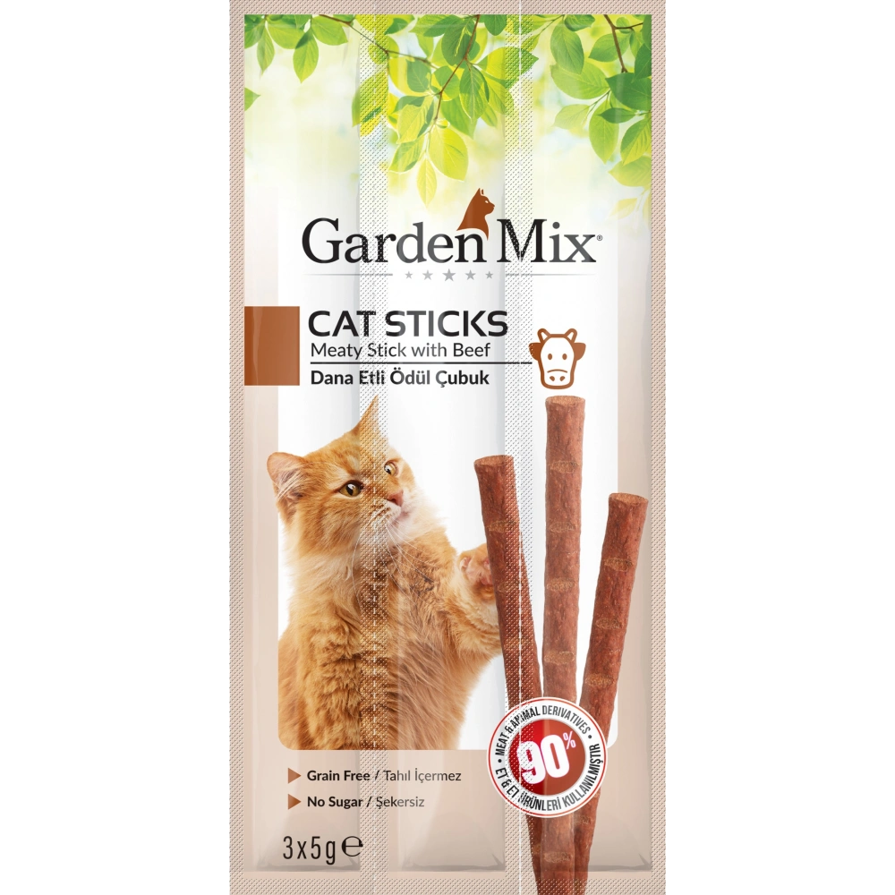 Gardenmix Dana Etli 3x5 gr Kedi Stick Ödül Maması