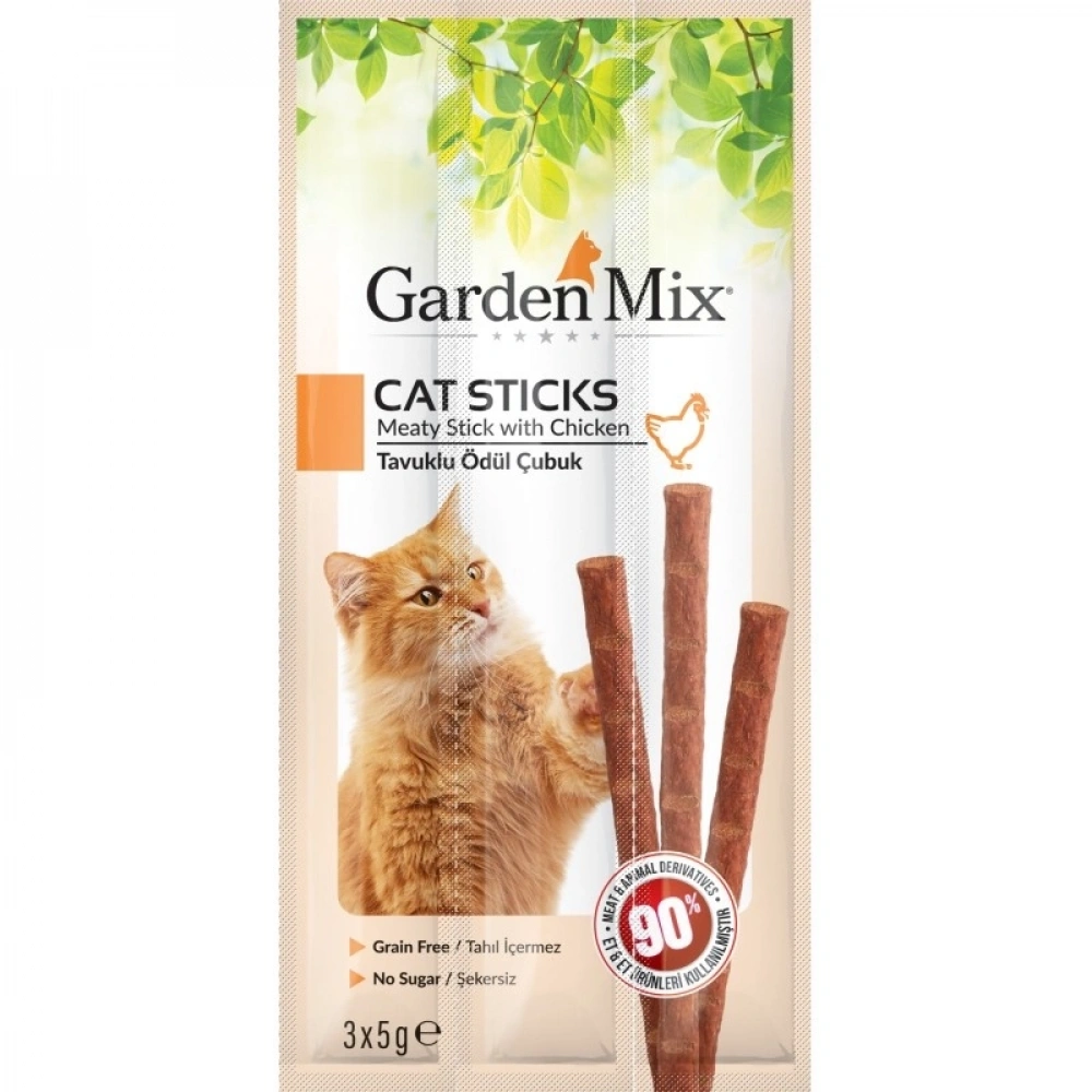 Gardenmix Tavuklu 3x5 gr Kedi Stick Ödül Maması