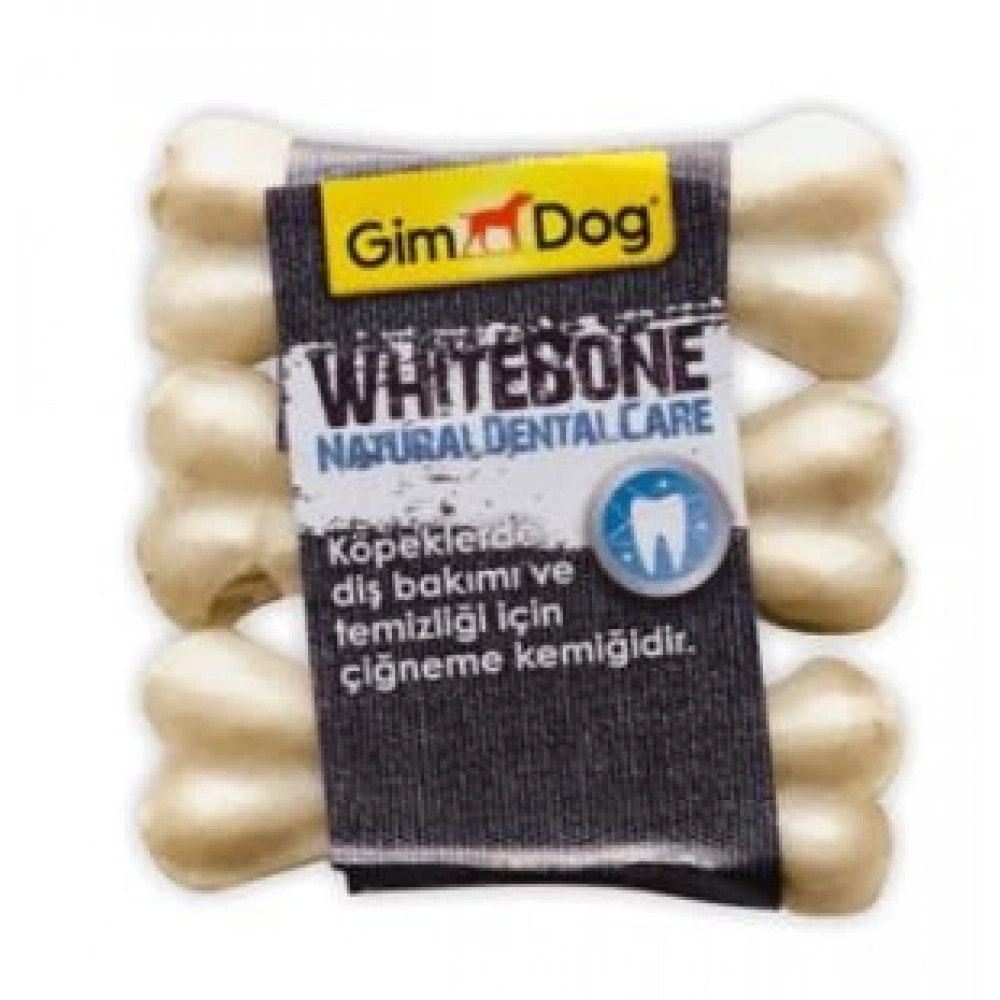 Gimdog Mordimi Beyaz Press Köpek Kemiği 9 cm 3 Adet