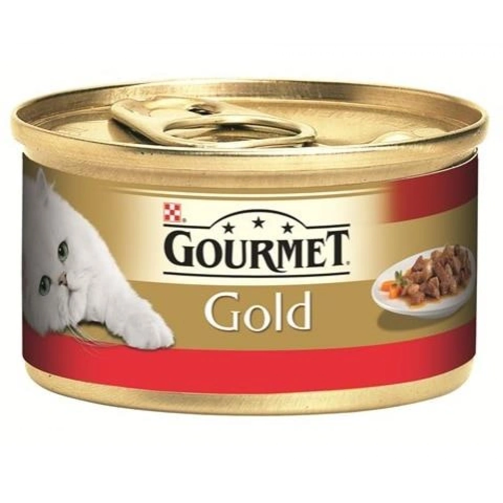 Gourmet Gold Parça Sığır Etli Soslu Yetişkin Kedi Konservesi 85 gr