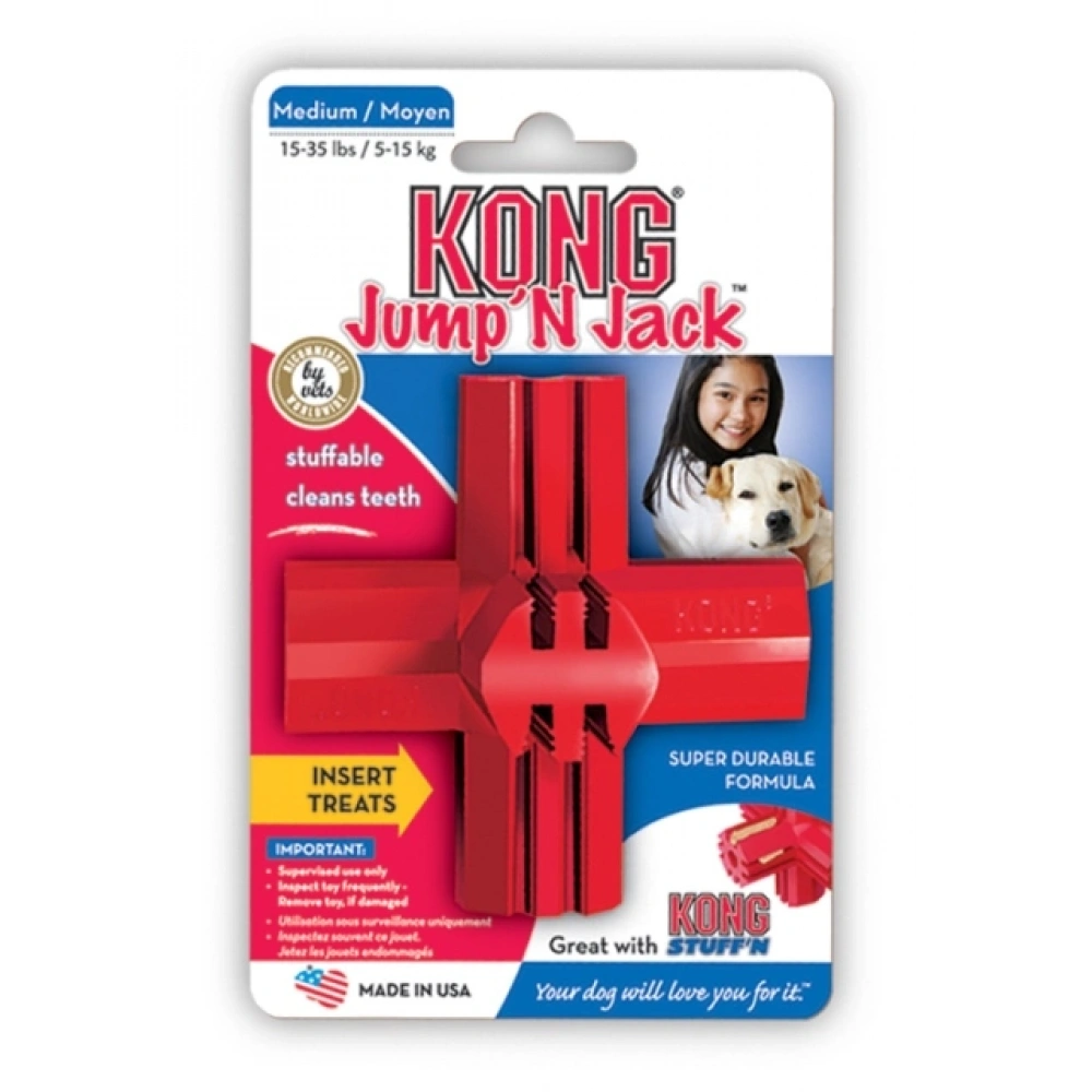 KONG JumpN Jack Köpekler için Çok Amaçlı Isırma Oyuncağı L